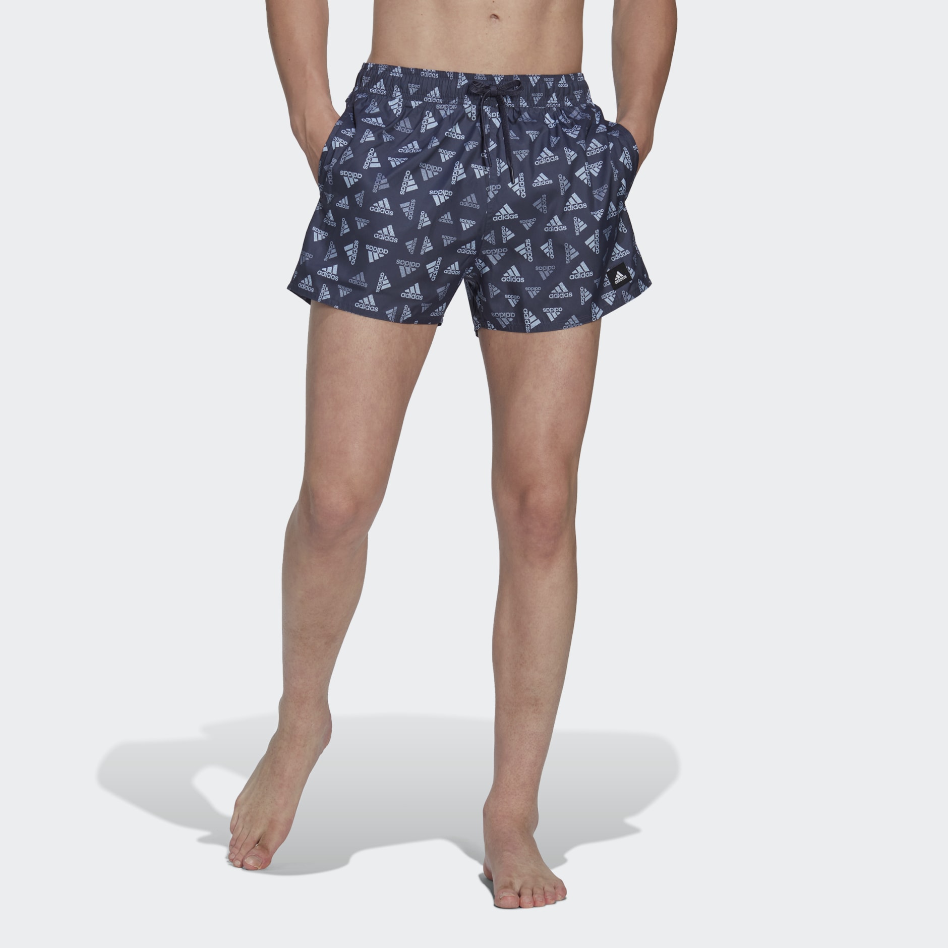 adidas Logo Print CLX Swim Shorts Very Short Length - Blue | adidas UAE