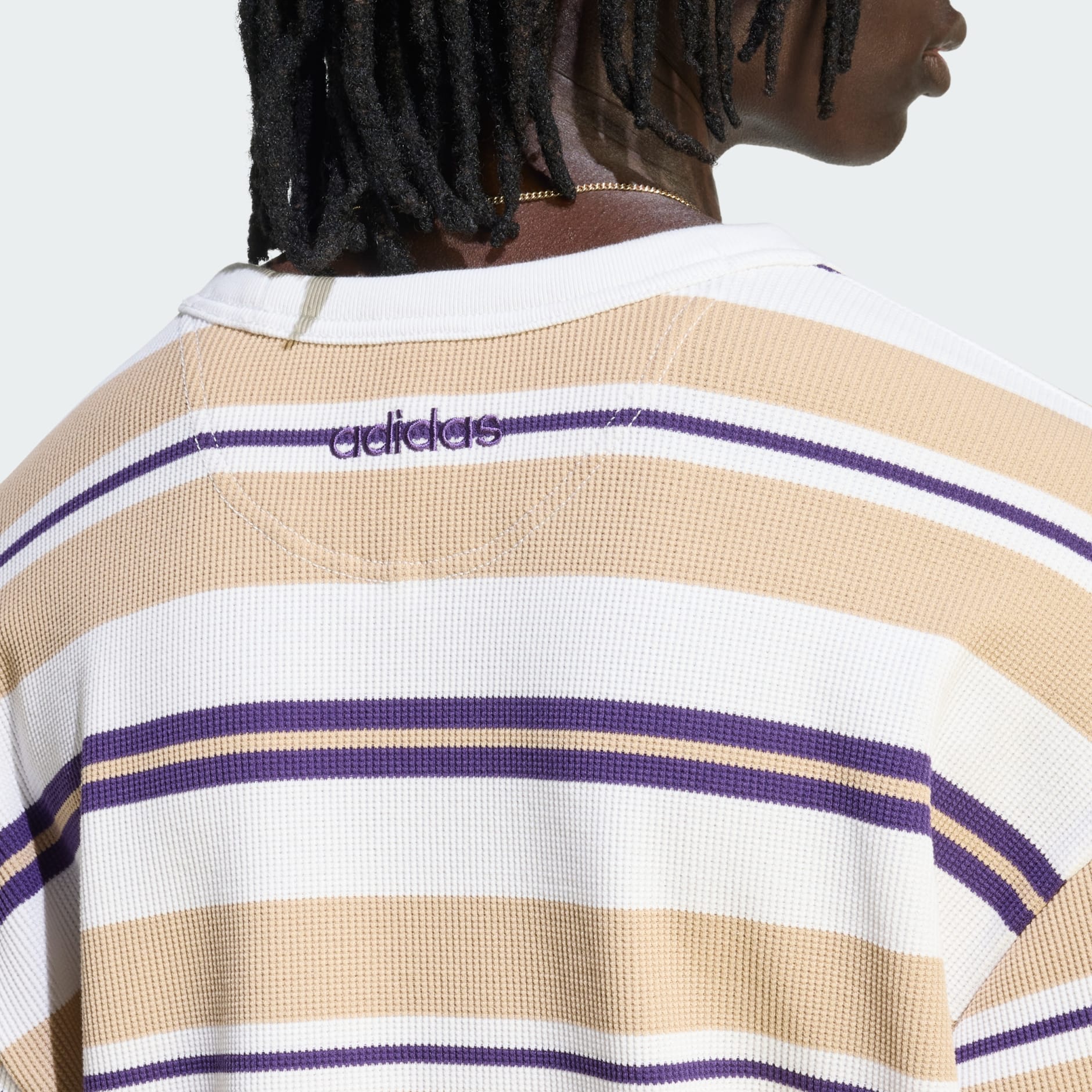 تيشيرت بأكمام طويلة 90s ALTERNATIVE SPORT STRIPE WAFFLE