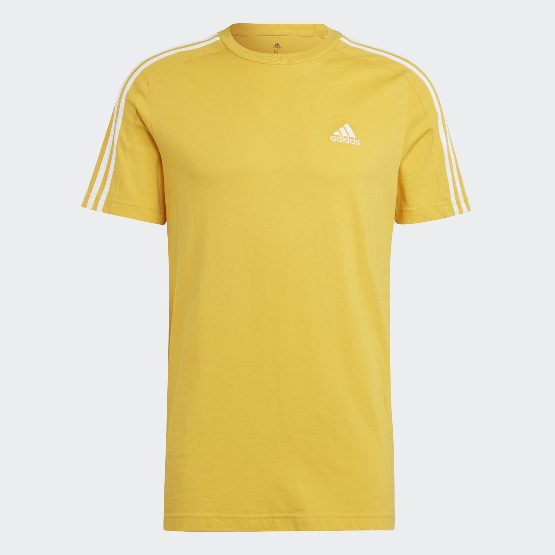 Piñón Depresión Seguro Men's Clothing - Essentials Single Jersey 3-Stripes Tee - Gold | adidas Oman