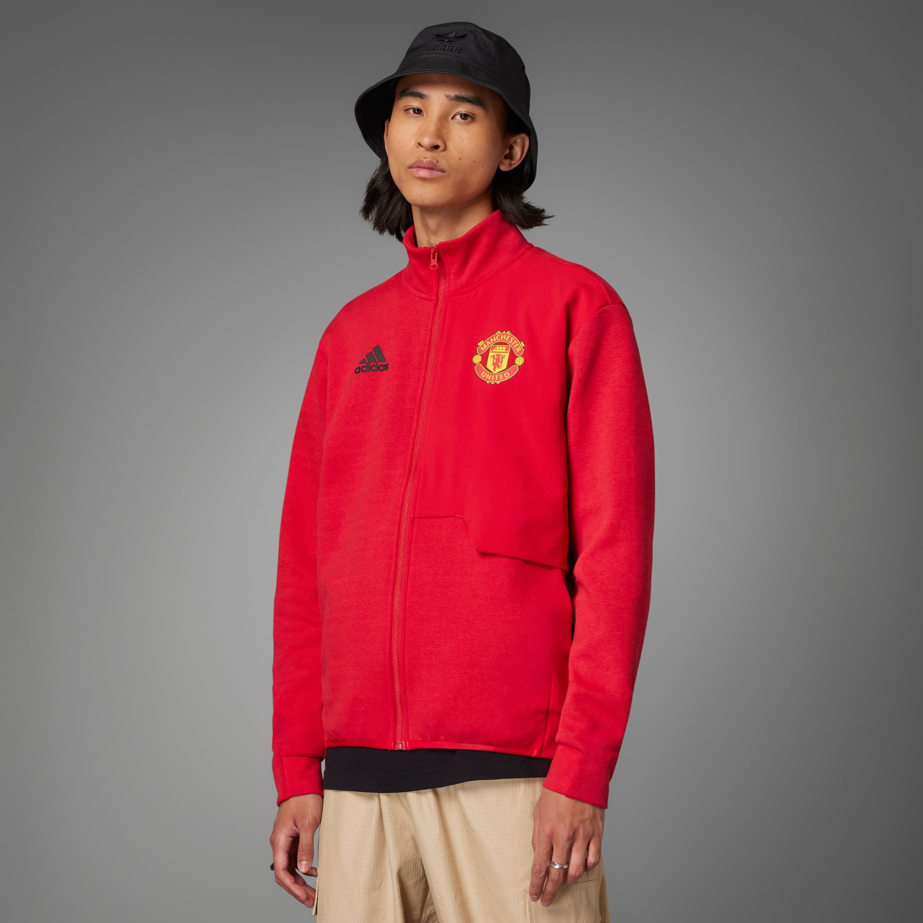 Clothing - Manchester United Anthem Jacket - Red | adidas South Africa