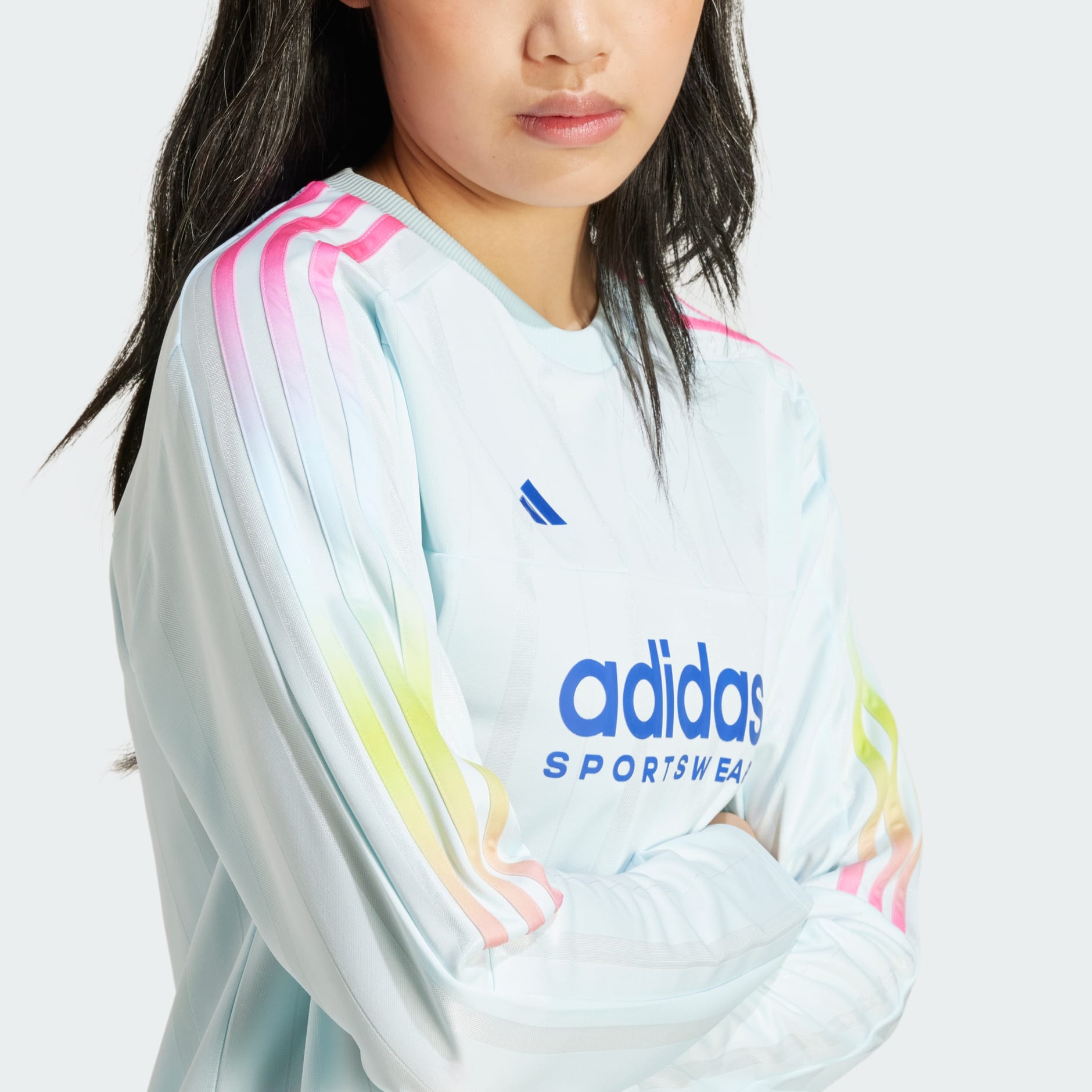 Adidas three stripe long sleeve top online