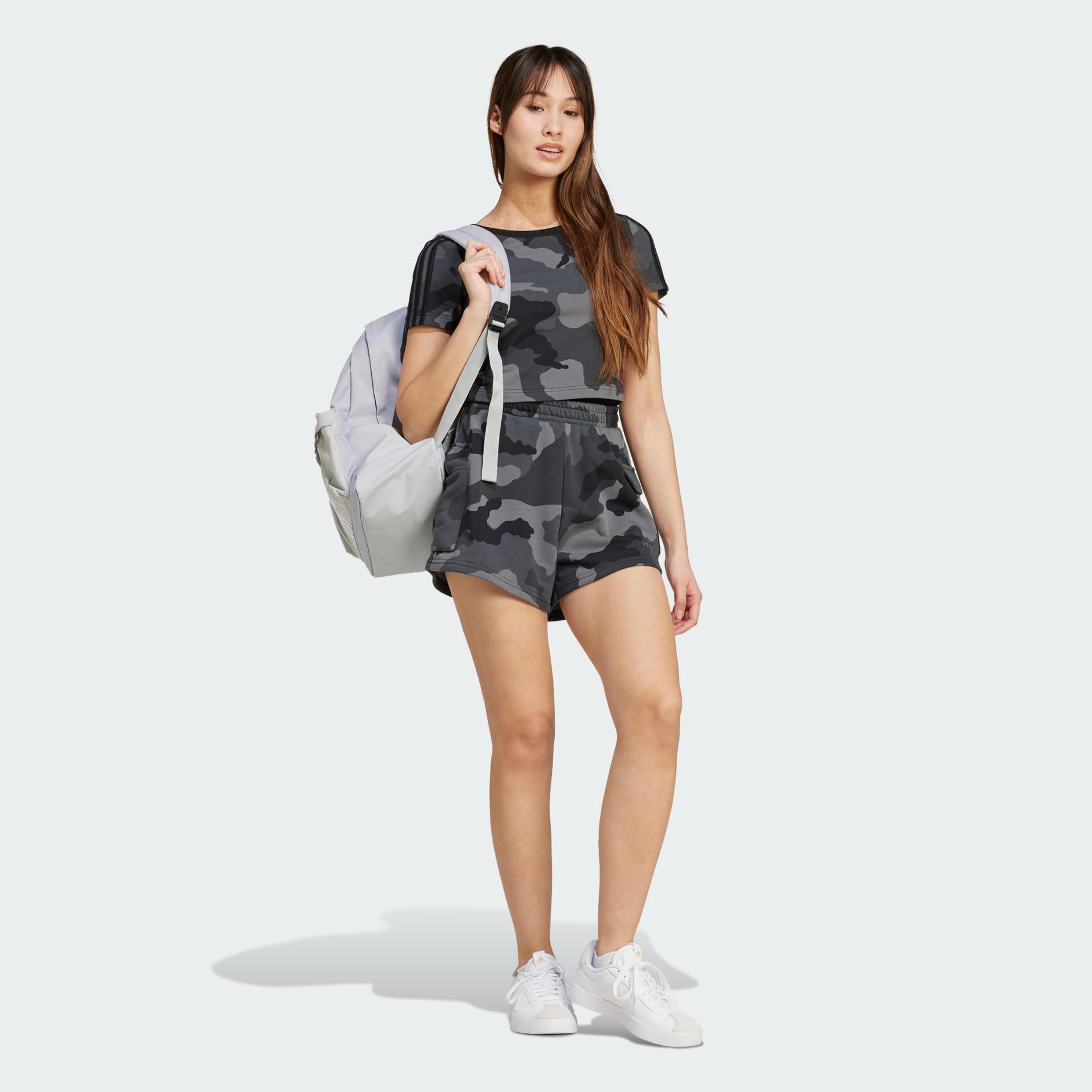 Clothing Essentials 3 Stripes Camo Print Baby Tee Black adidas South Africa