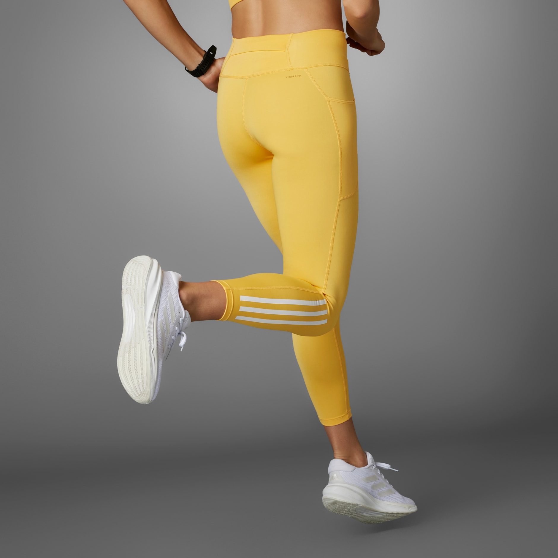 adidas Womens Lightweight High Rise 3-Stripe Mesh 7/8 Leggings (X