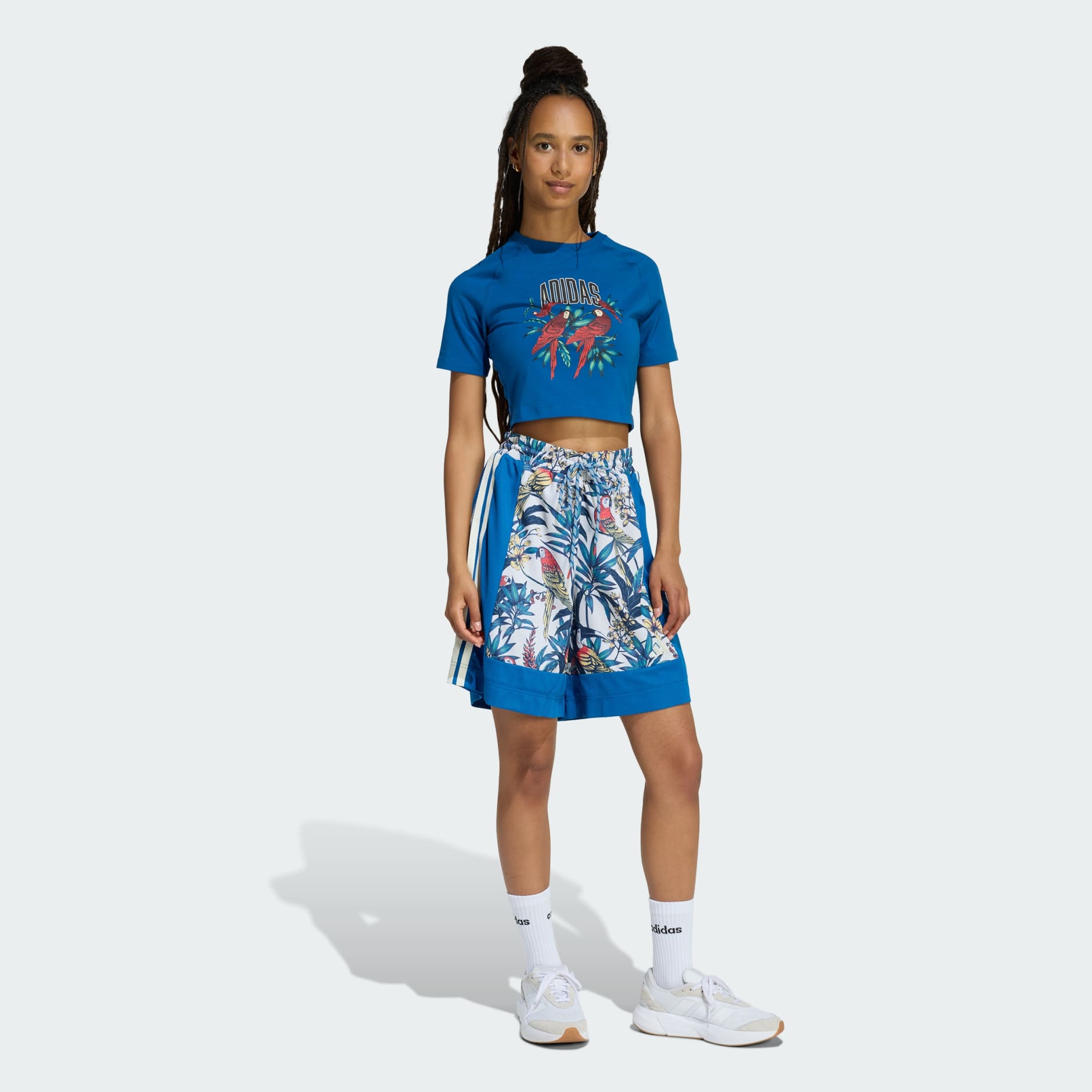 ADIDAS x FARM RIO GRAPHIC T-SHIRT CROPPED