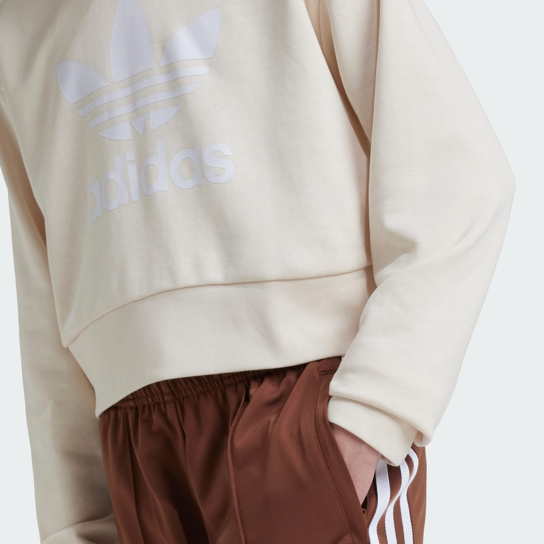 adidas Adicolor Crop Hoodie Kids - White | adidas GH