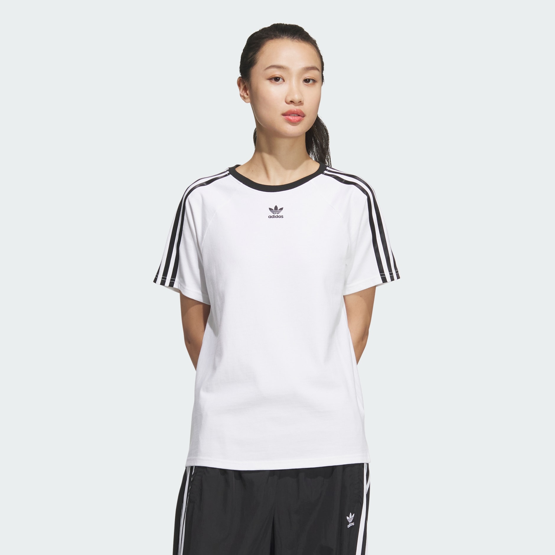 ★ adidas★ 3S Cali Short Sleeve Tee White JC8704 3-Stripes Cali Short Sleeve Tee - White | adidas Hong Kong
