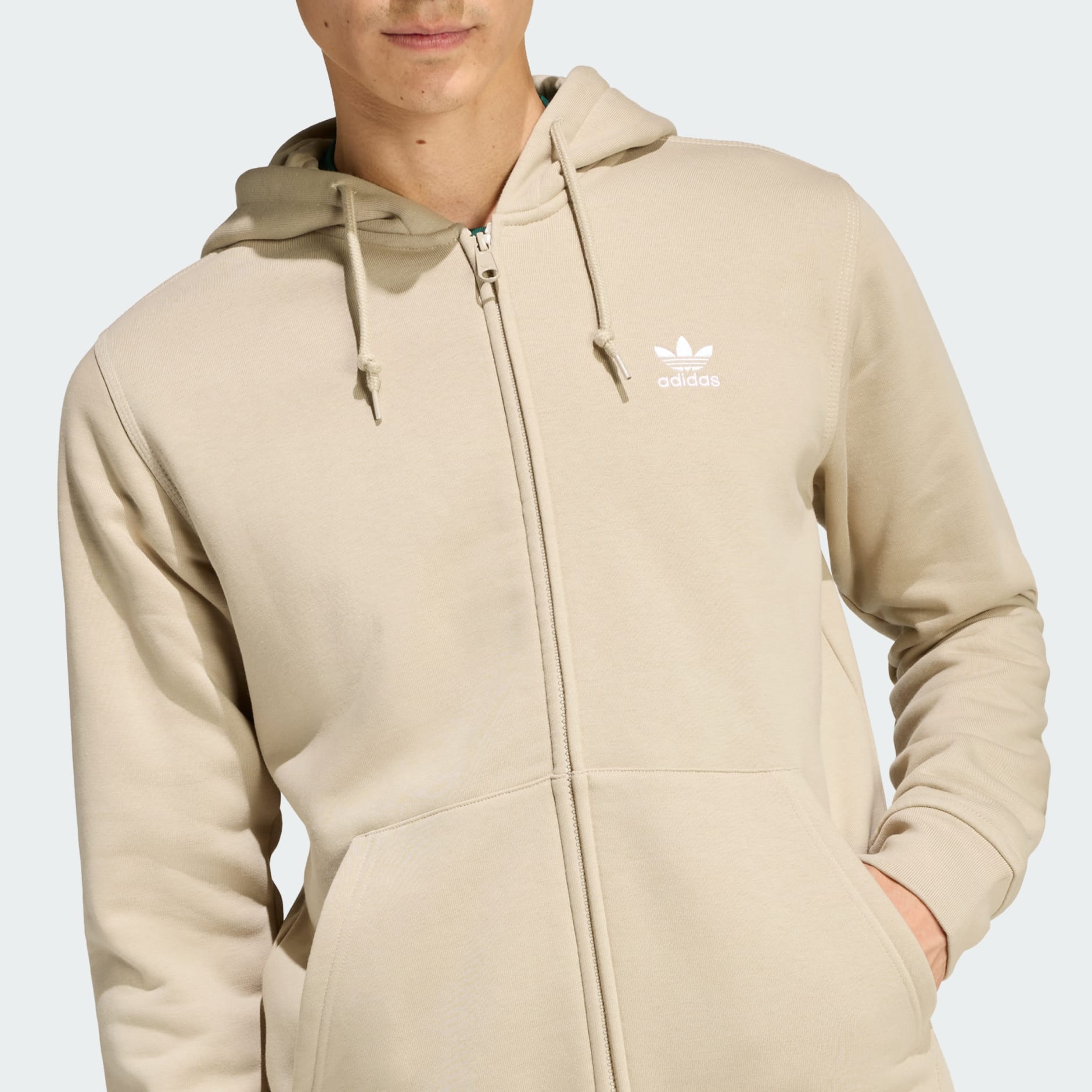 Majica s kapuljačom Trefoil Essentials s patentnim zatvaračem punom duljinom