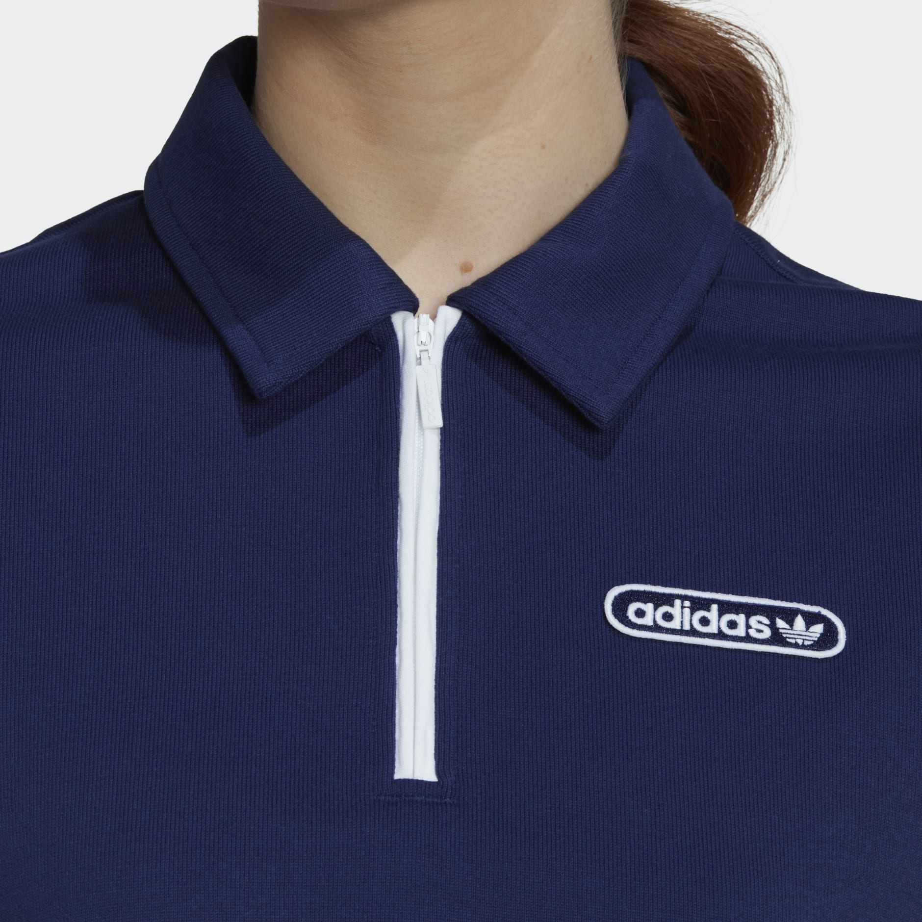 Crop Zip Polo Shirt
