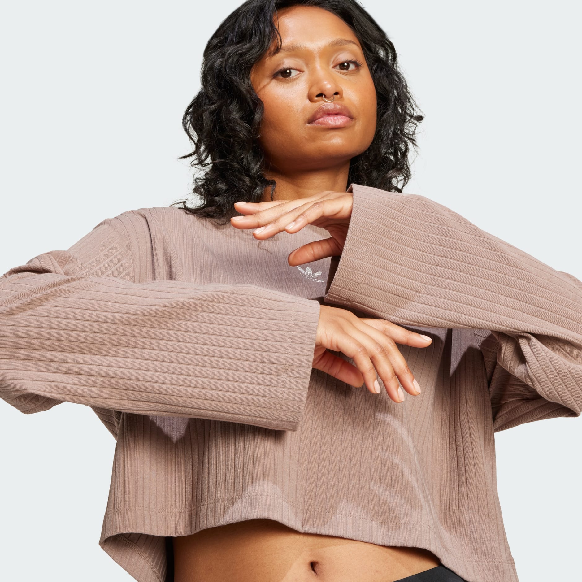 تيشيرت بأكمام طويلة Essentials Wide Rib