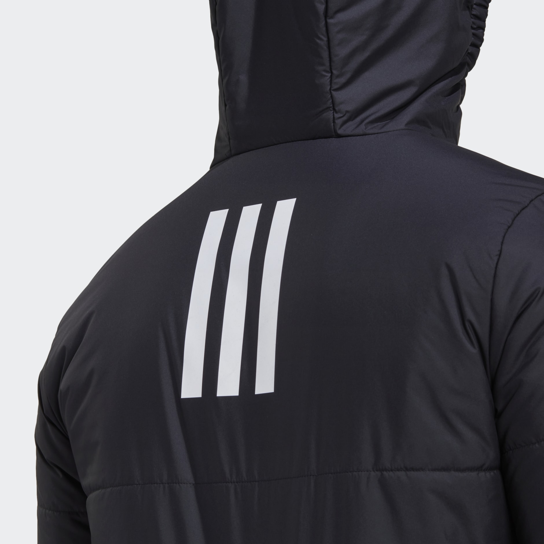 adidas BSC 3-Stripes Hooded Insulated Jacket - Black | adidas LK