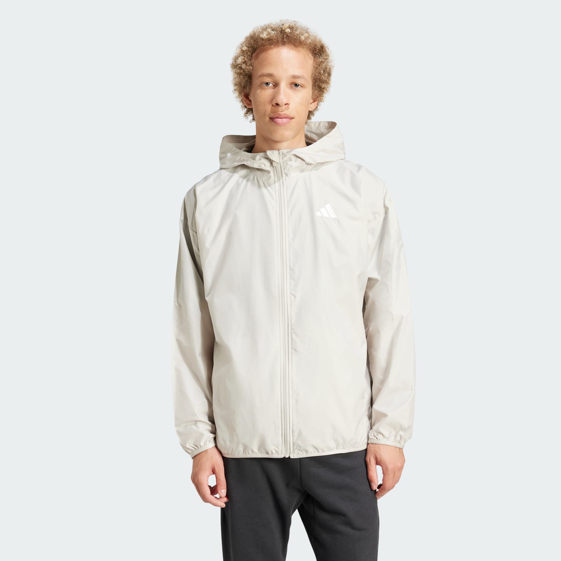 Essentials Big Logo Woven Windbreaker - Beige | adidas Hong Kong