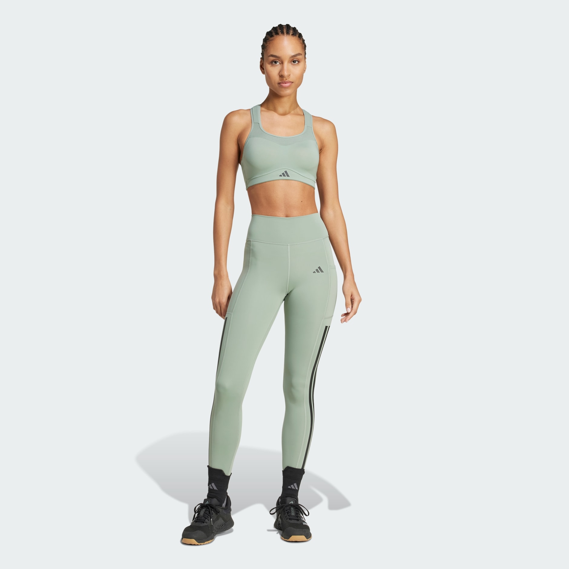 Optim&eacute; 3-Stripes Full-Length Leggings