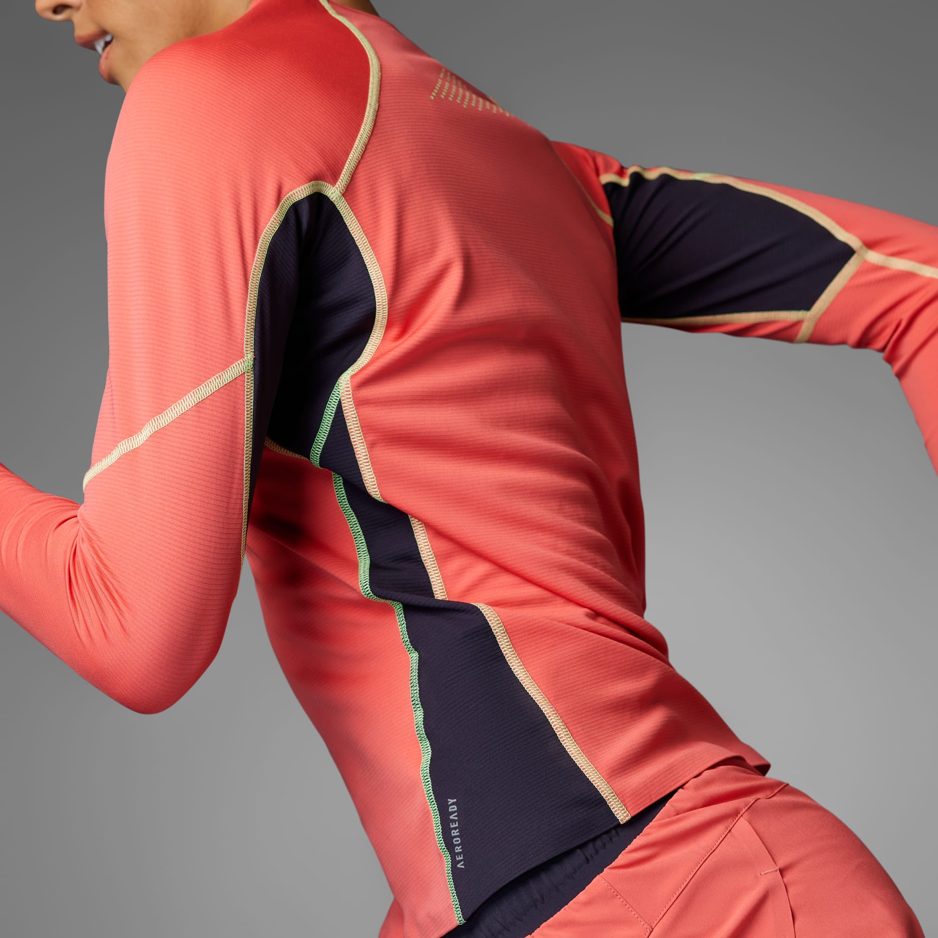 red long sleeve running top