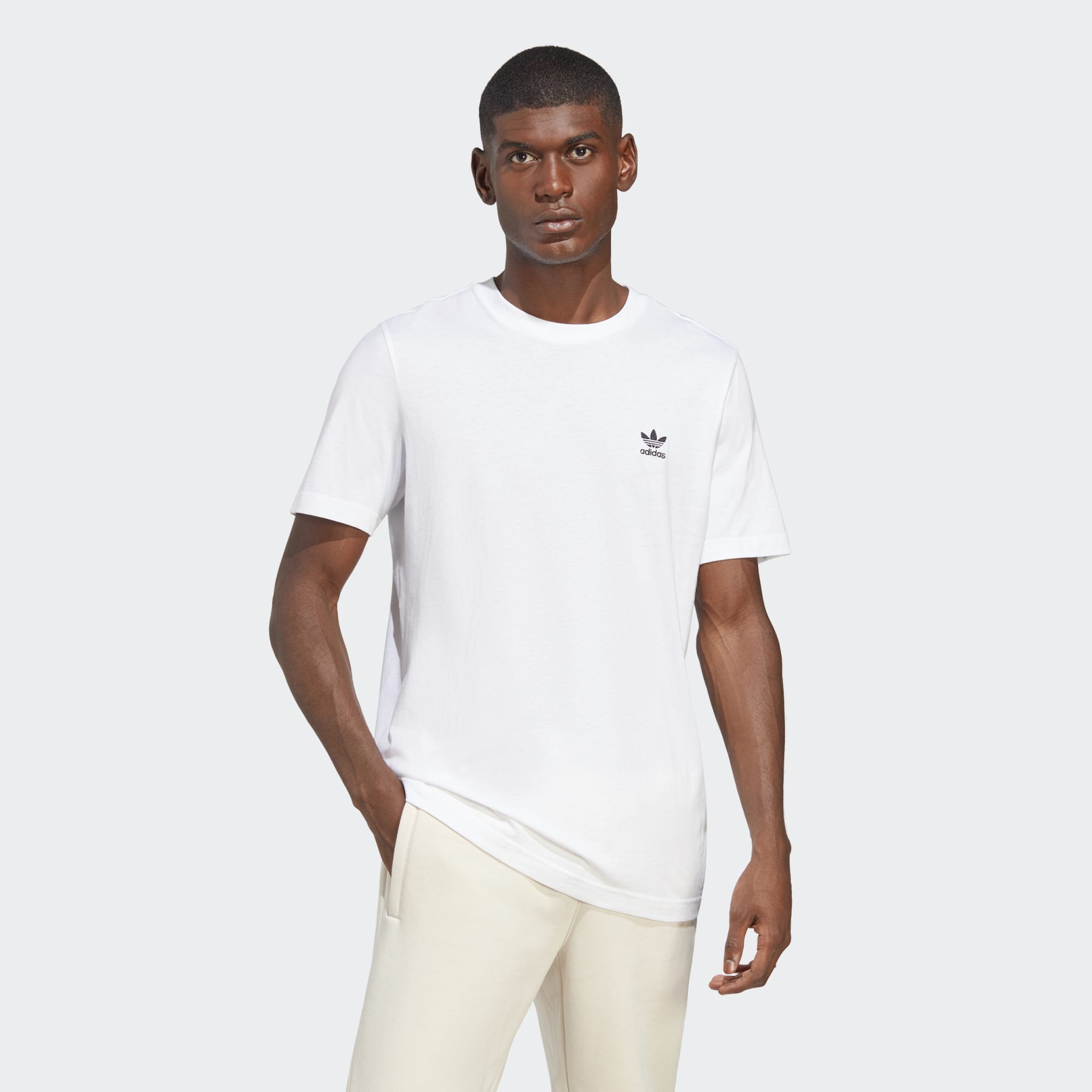 Men's Clothing - TREFOIL ESSENTIALS TEE - White | adidas Egypt