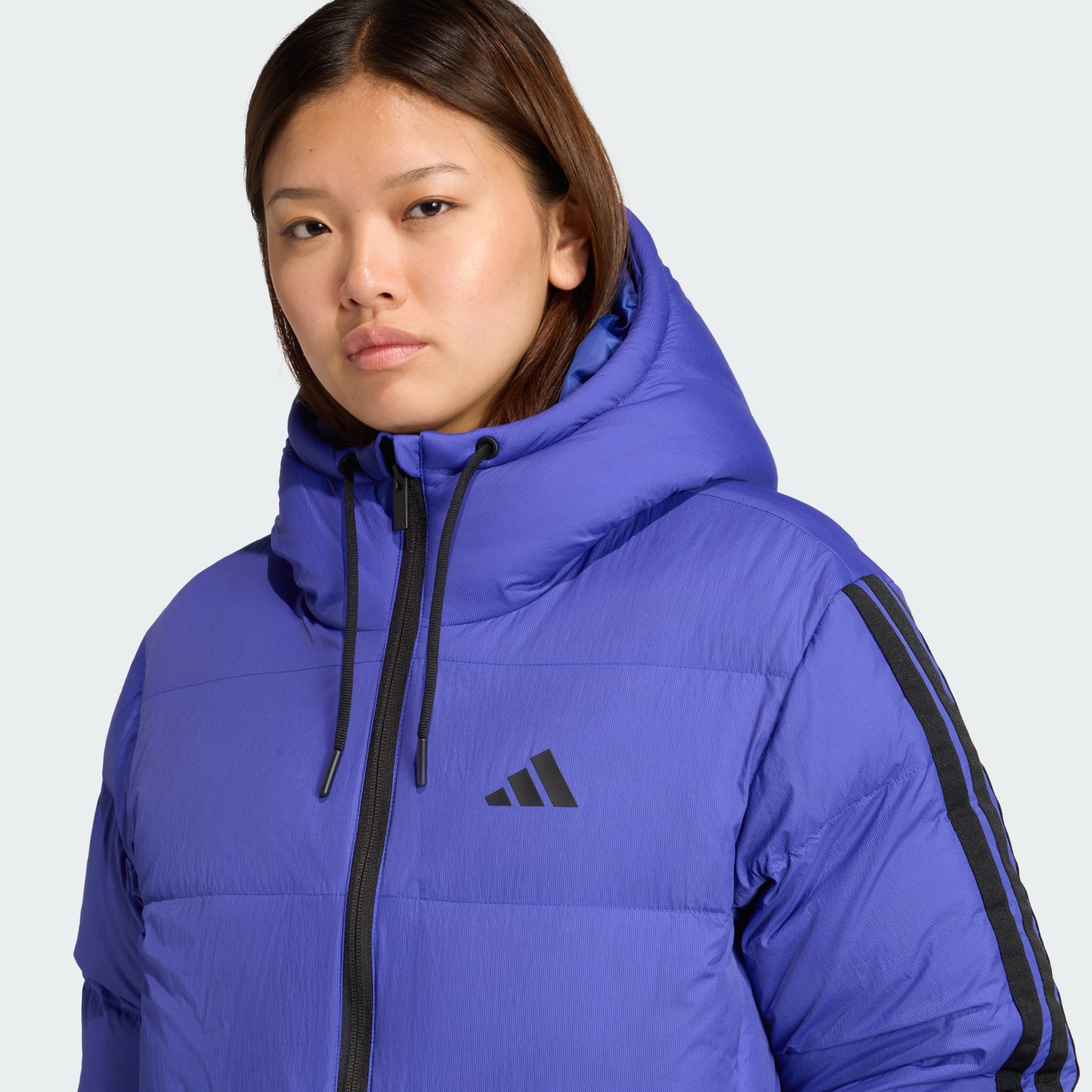 Doudoune &agrave; capuche 3 bandes Essentials Climawarm