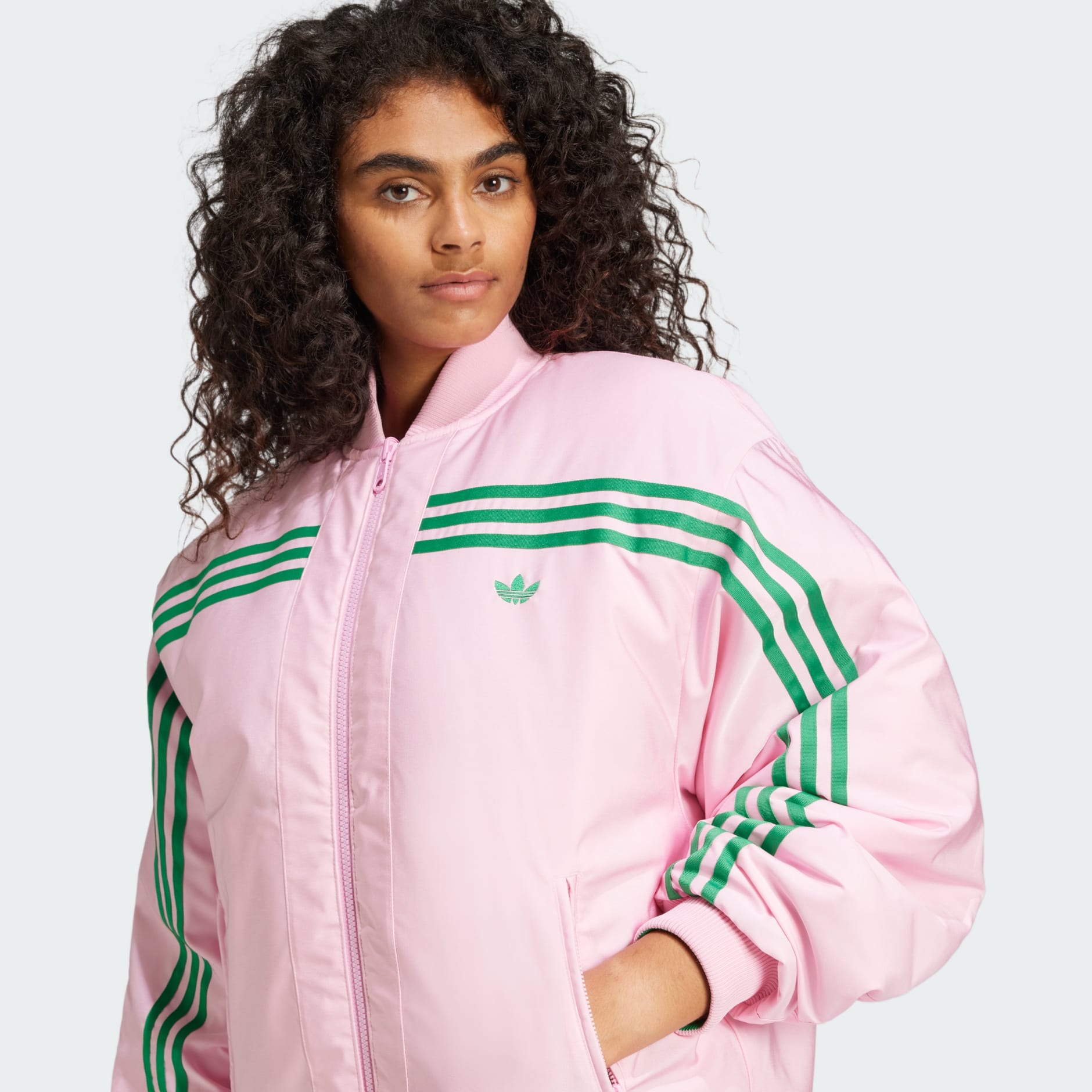 adidas 70s Reversible Oversized Bomber Jacket Green adidas UAE