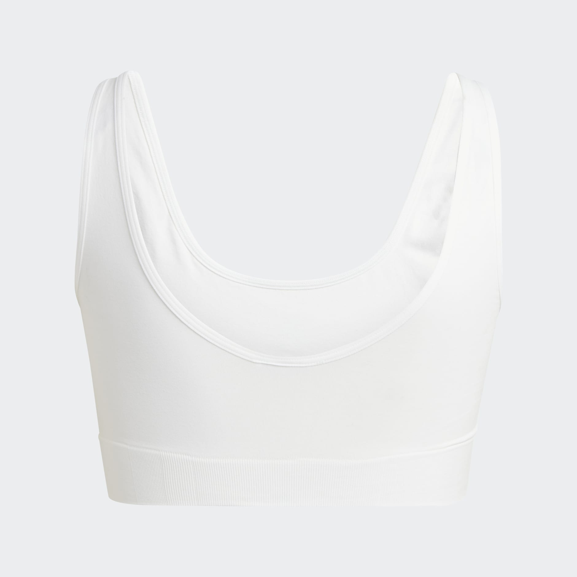 adidas Active Seamless Micro-Stretch Scoop Lounge Bra - White | adidas LK