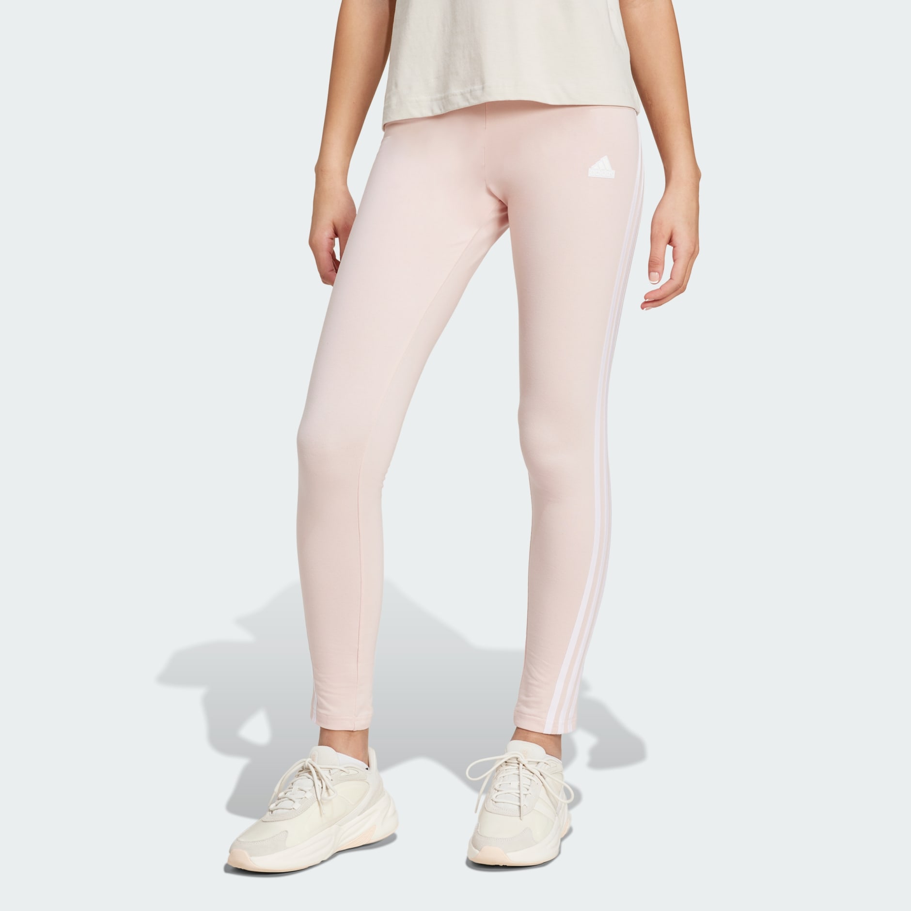 Adidas leggings with pink stripes on sale