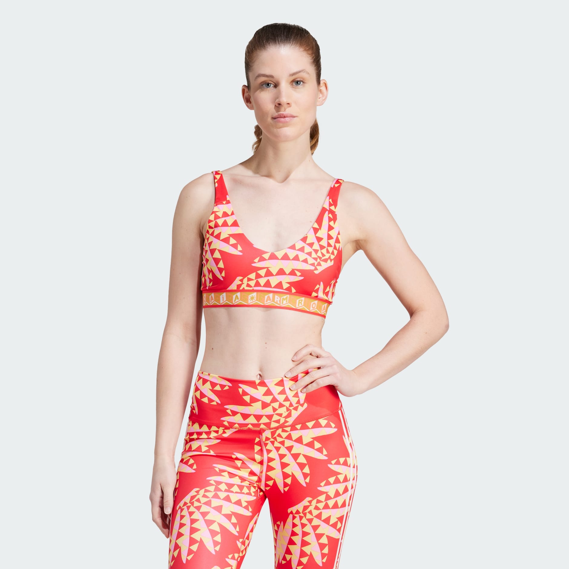 CLOTHING adidas x FARM Rio Medium Support Bra Red adidas Oman