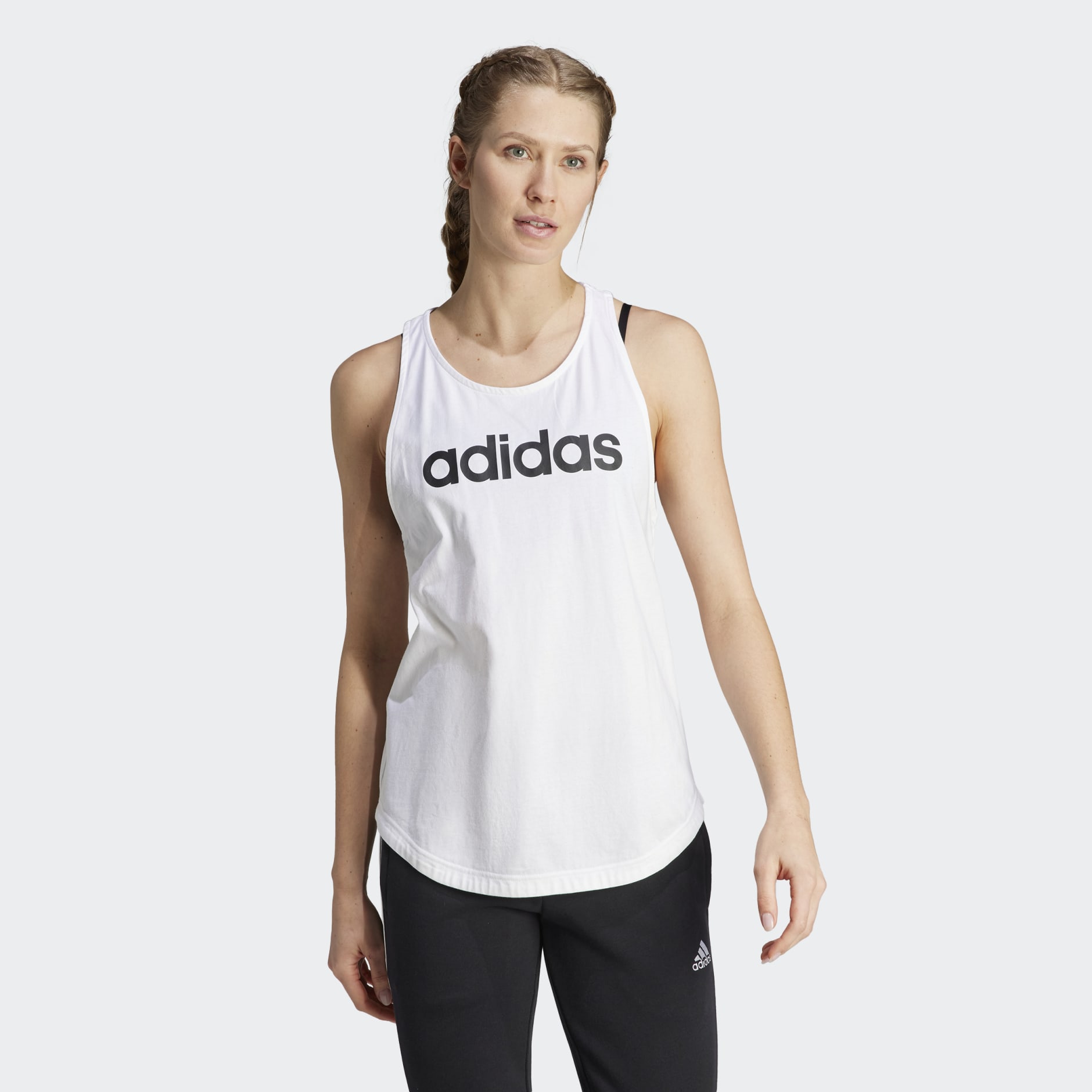 Women's Clothing - Essentials Loose Logo Tank Top - White | adidas