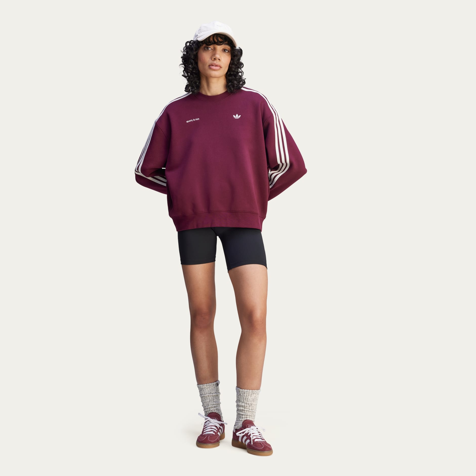 CLOTHING - adidas x Sporty & Rich Sweatshirt - Burgundy