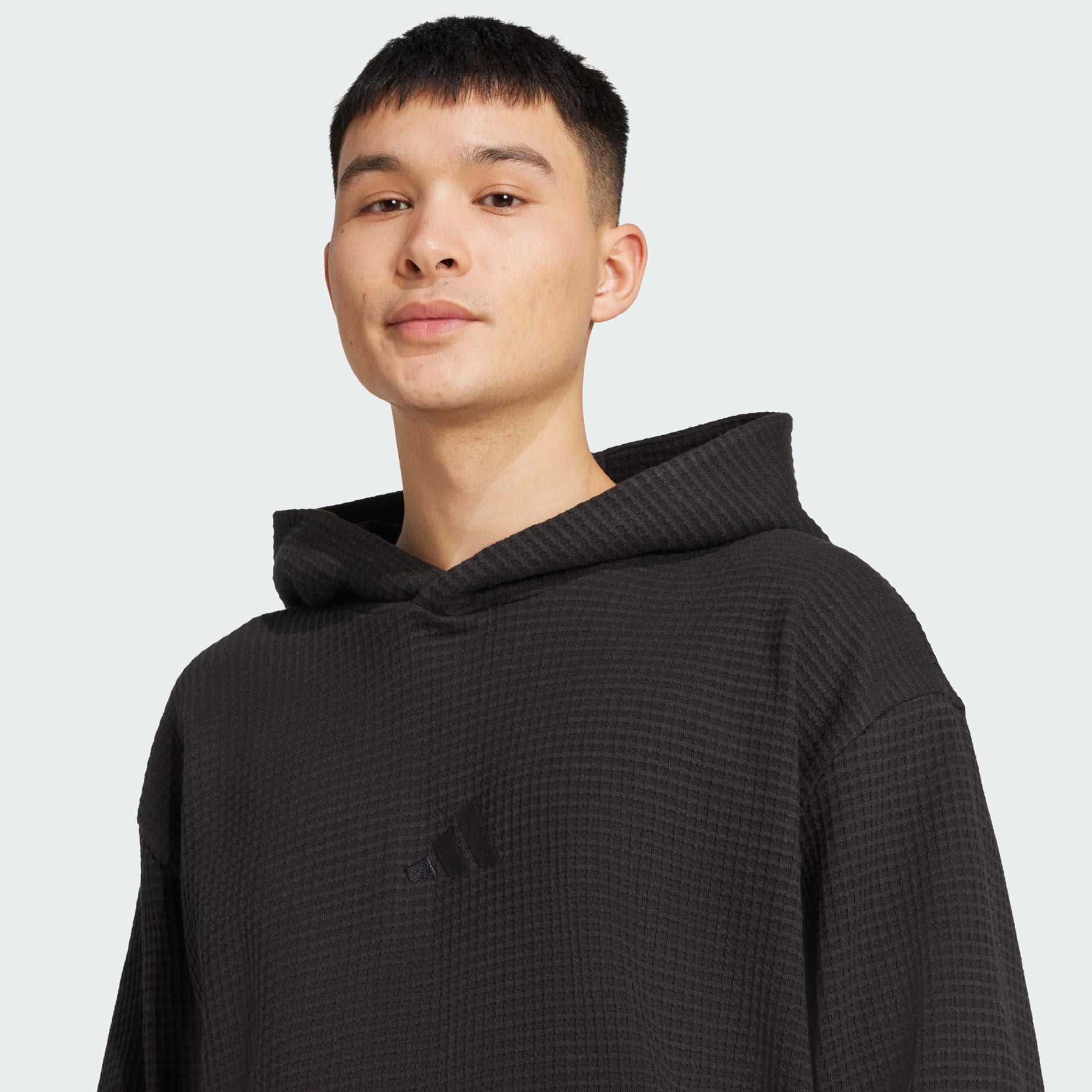 Clothing - ALL SZN Waffle Knit Hoodie - Black | adidas Oman