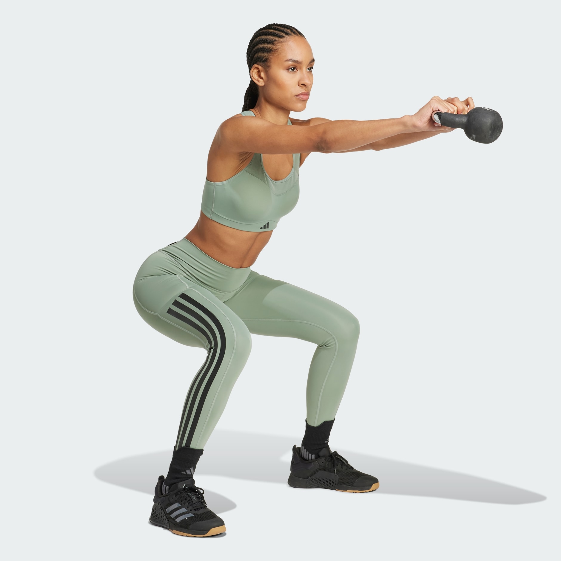 Optim&eacute; 3-Stripes Full-Length Leggings