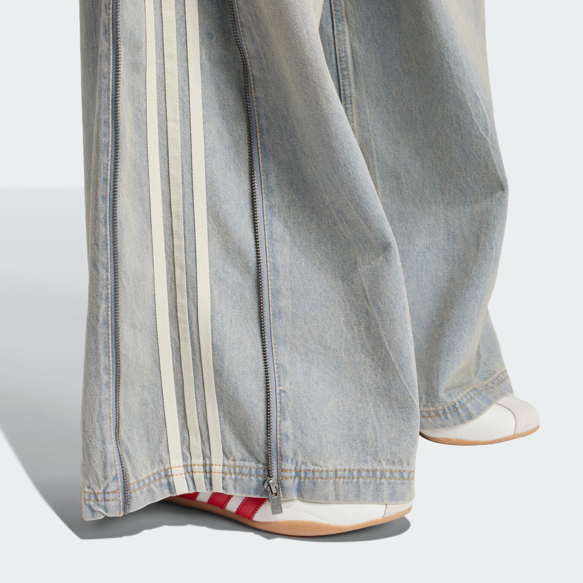 Adilenium Season 3 Zip Washed Denim Pants - Multicolor