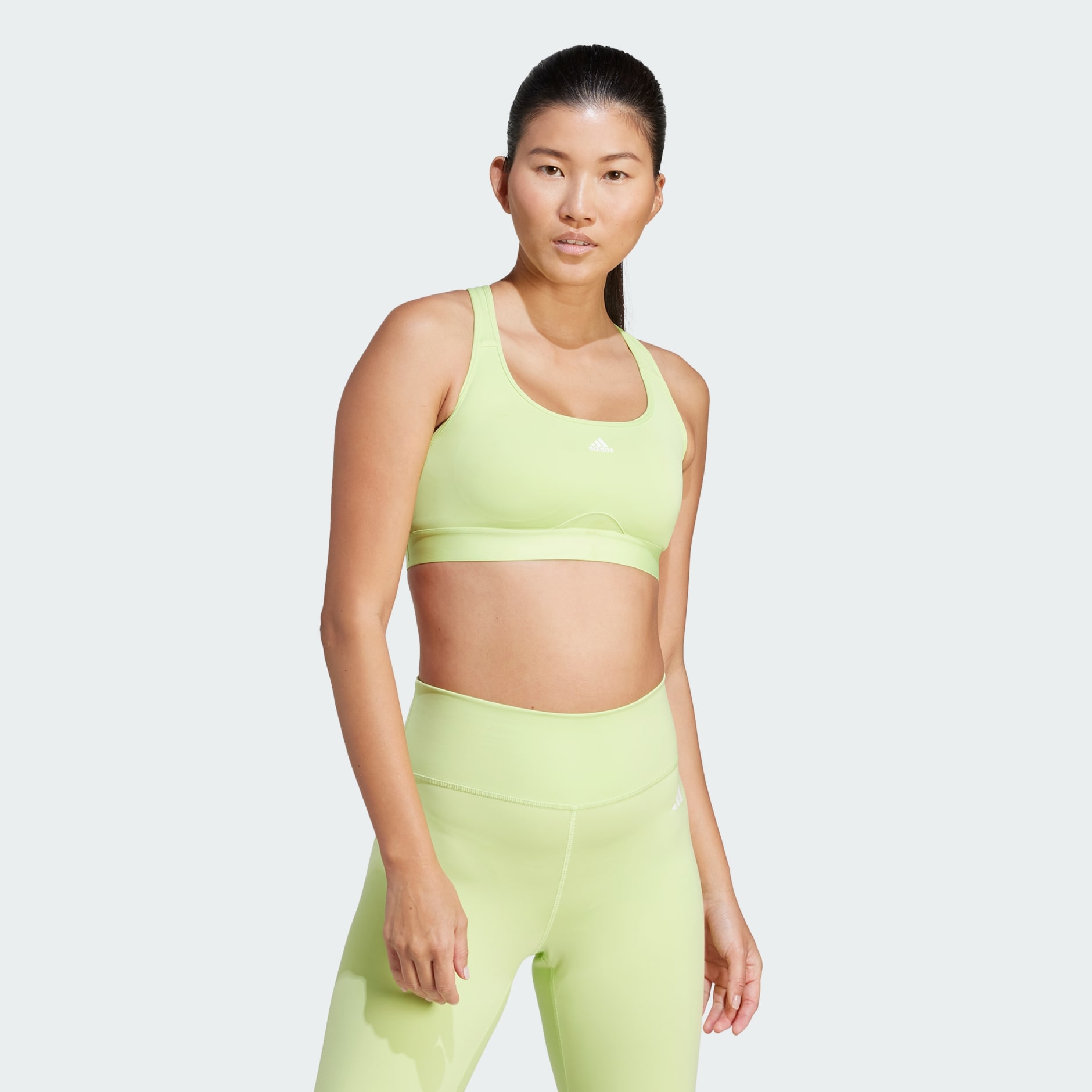 Nike Yoga Dri Fit Swoosh Medium Sports Bra Green