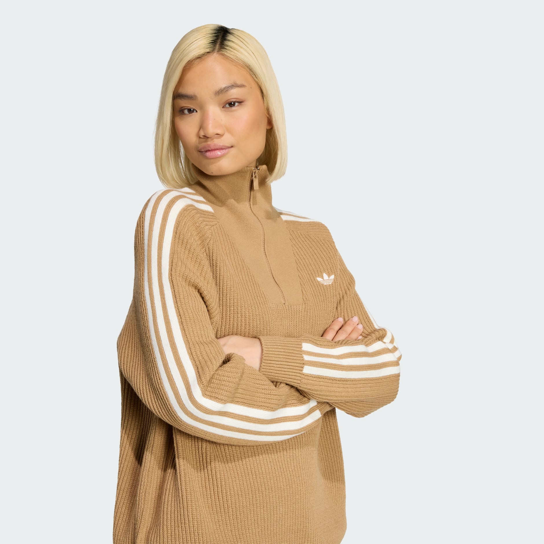 ADIDAS ORIGINALS FUNNEL NECK QUARTER ZIP Sweatshirt