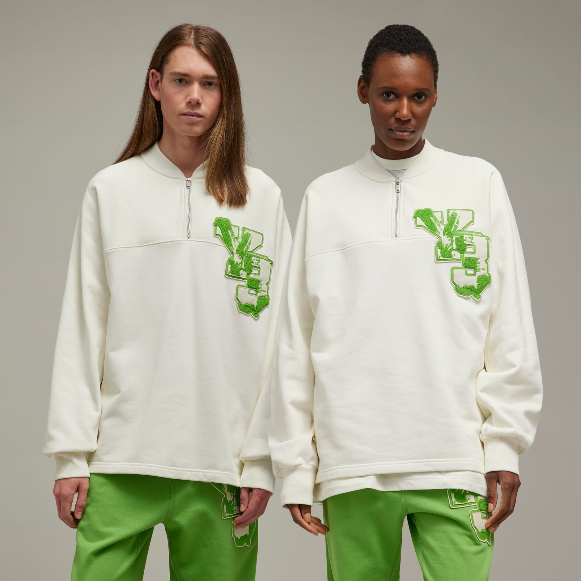 adidas Y-3 Graphic Logo French Terry Crew Sweater - White | adidas LK