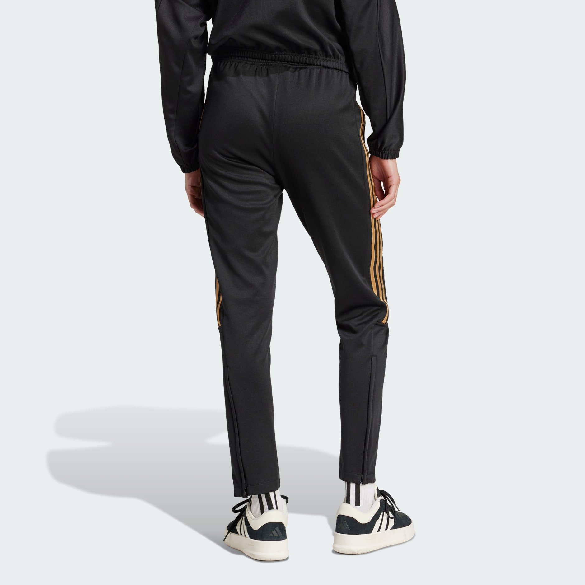 Adidas pants white with black stripes online