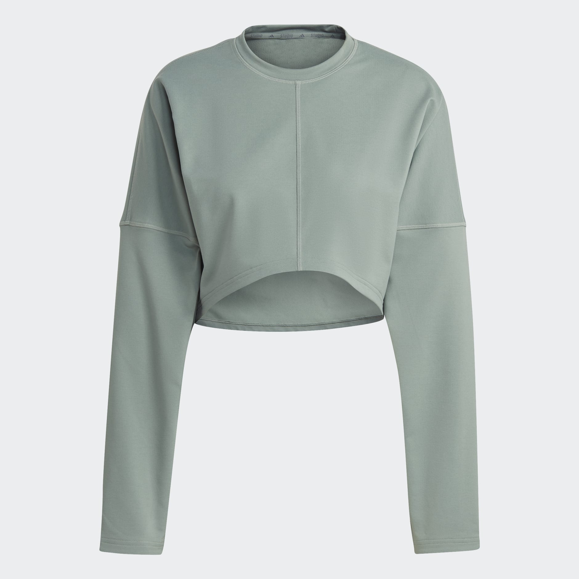 Clothing - Yoga Studio Crop Sweatshirt - Green | adidas South Africa