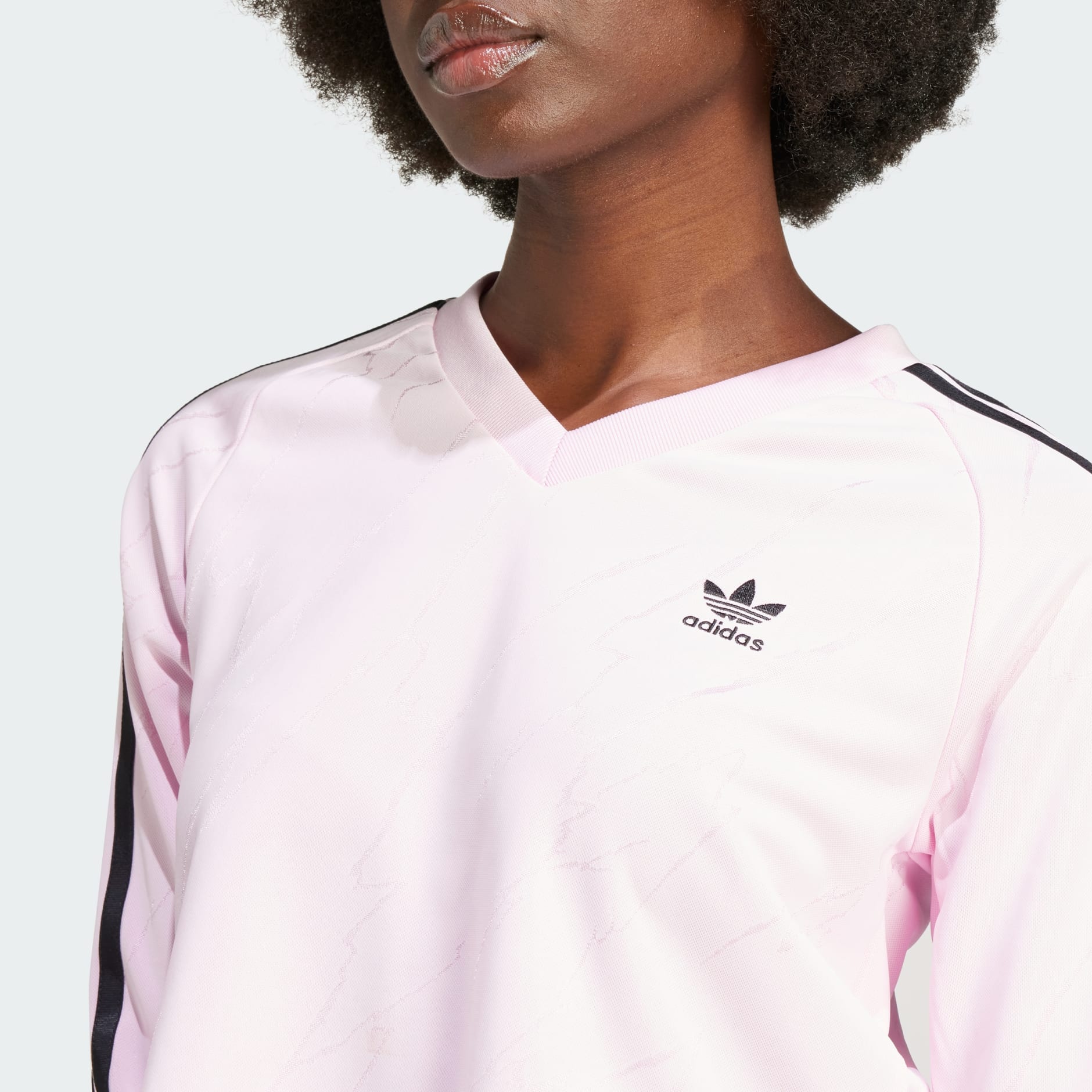 Adidas originals adicolor long shop sleeve football jersey pink