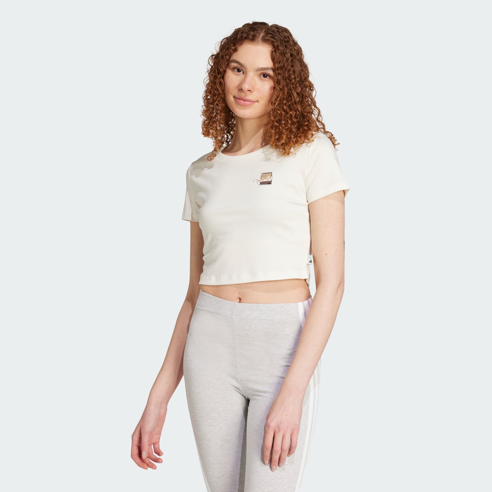 Cat Patch Cropped Graphic Tee