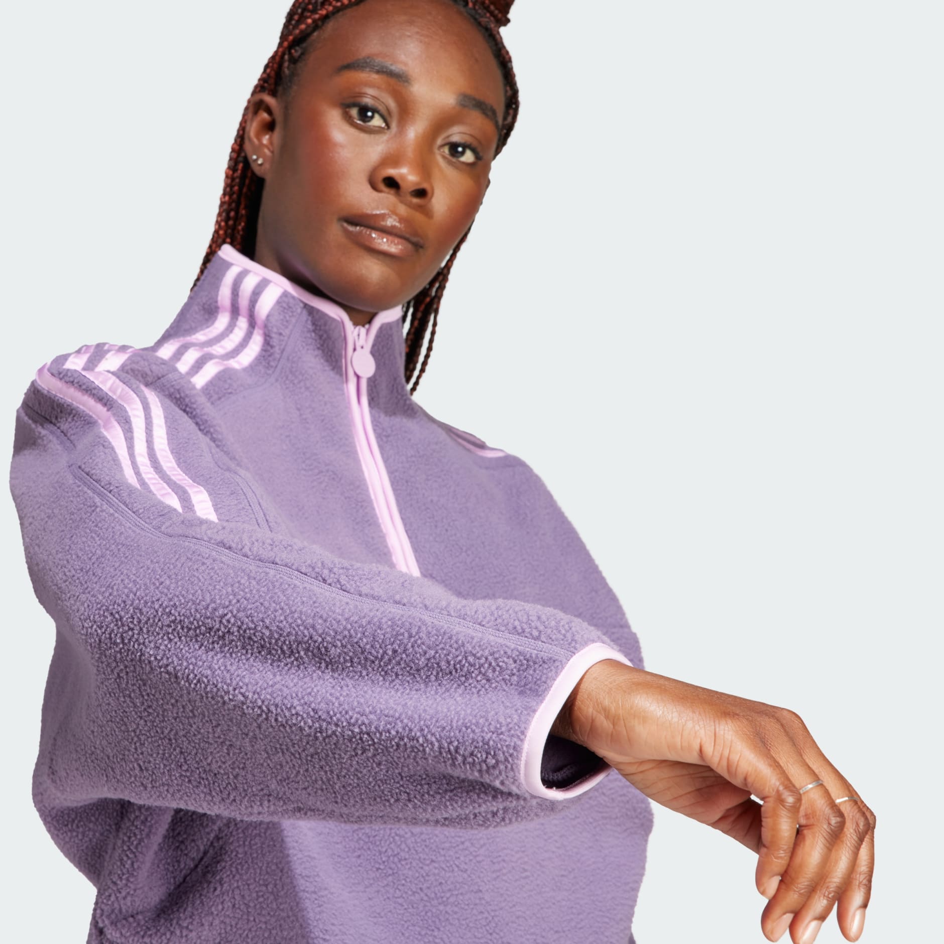 adidas Tiro Half-Zip Fleece Sweatshirt - Purple | adidas TZ