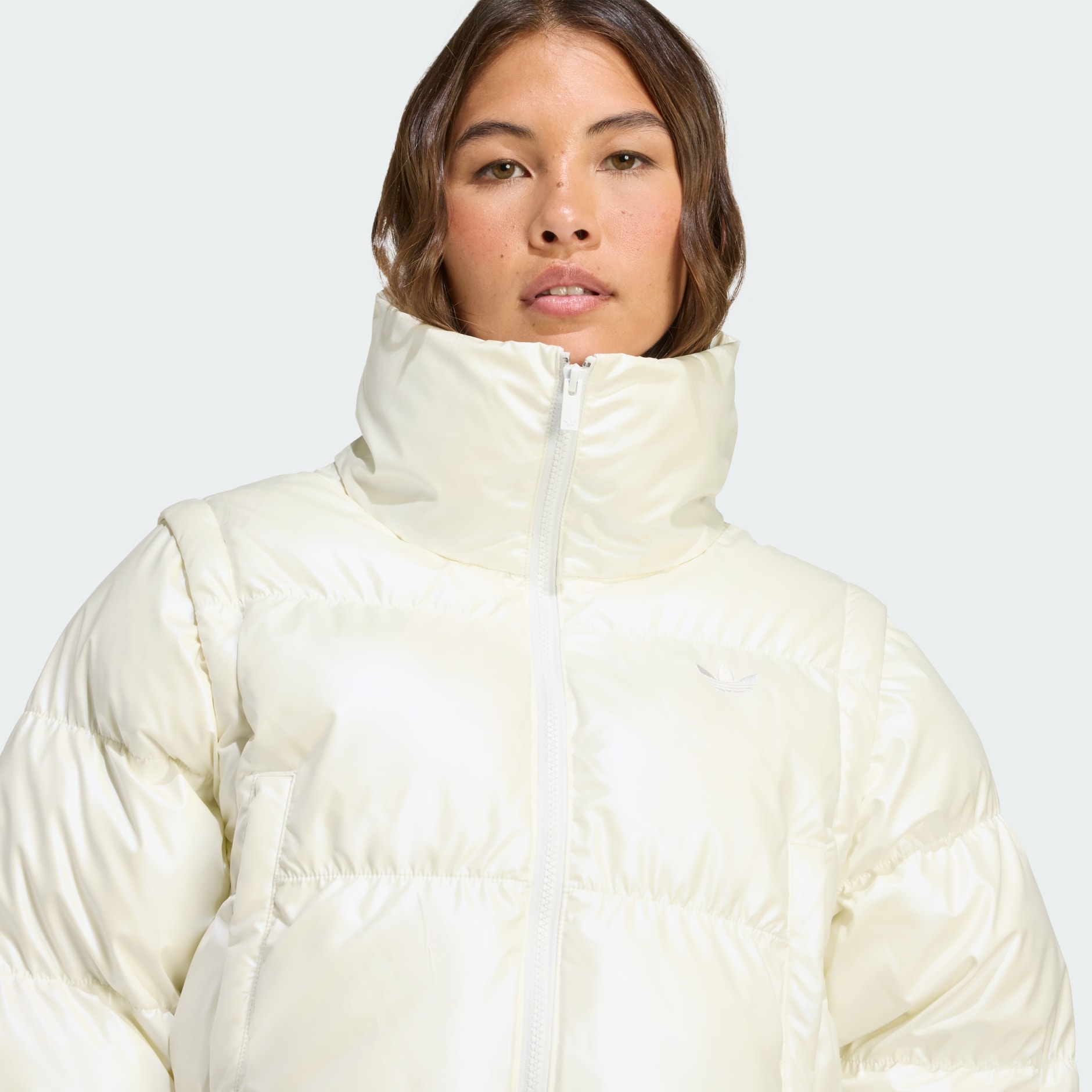 Essentials Glossy 2-In-1 Cropped Puffer