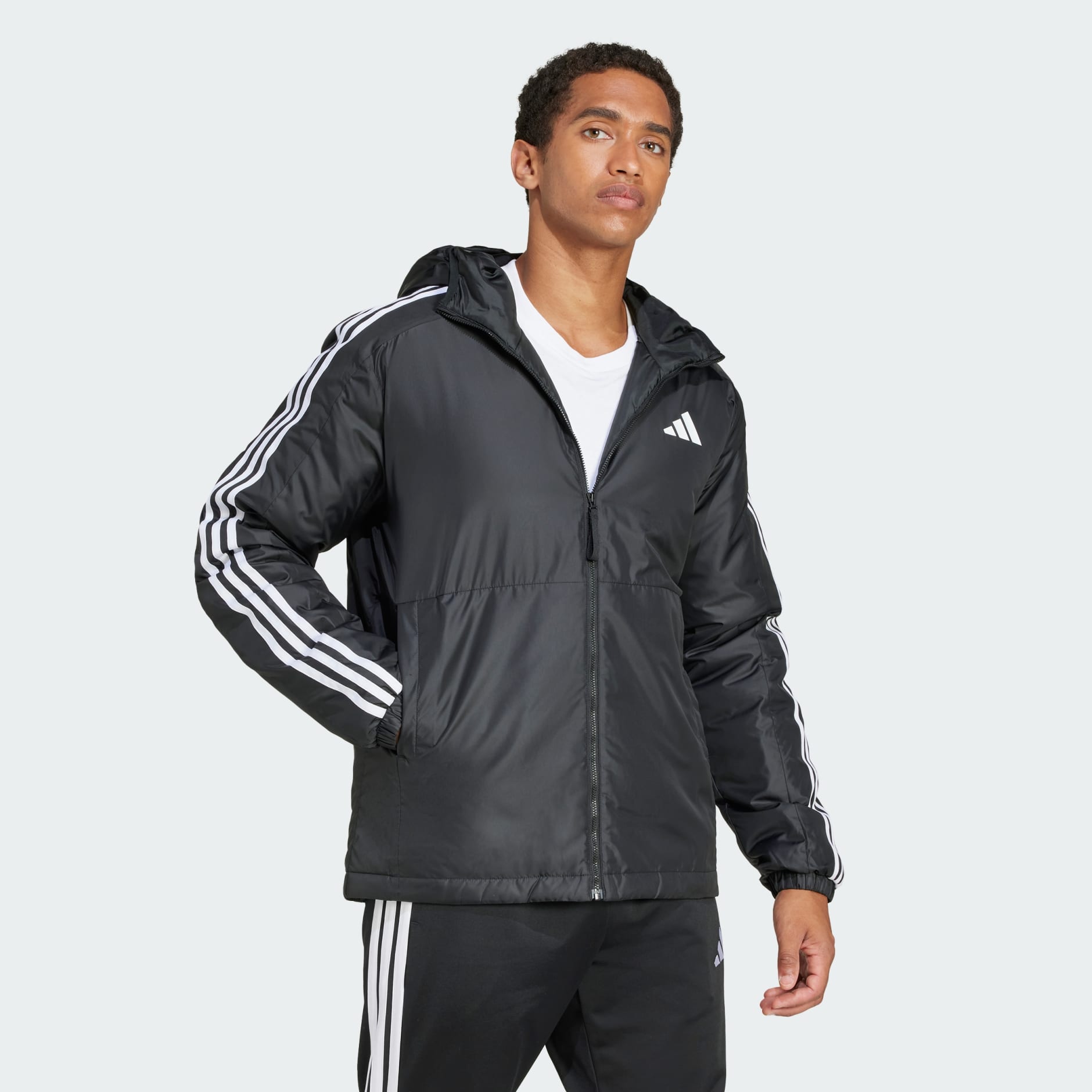 Essentials 3-Stripes Insulation Hooded Jacket