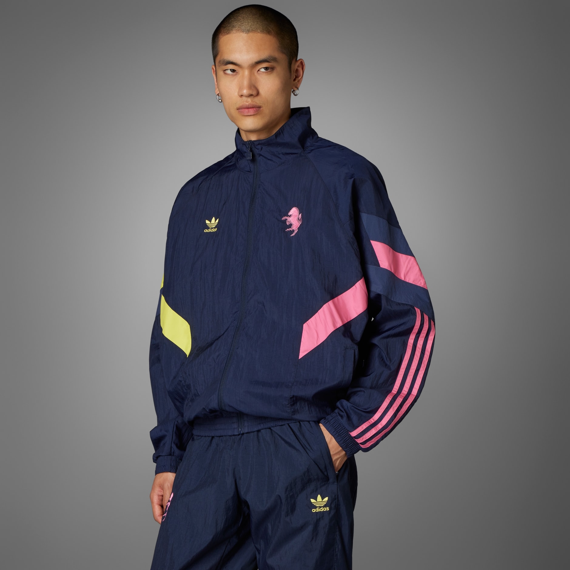 Adidas originals track top blue online