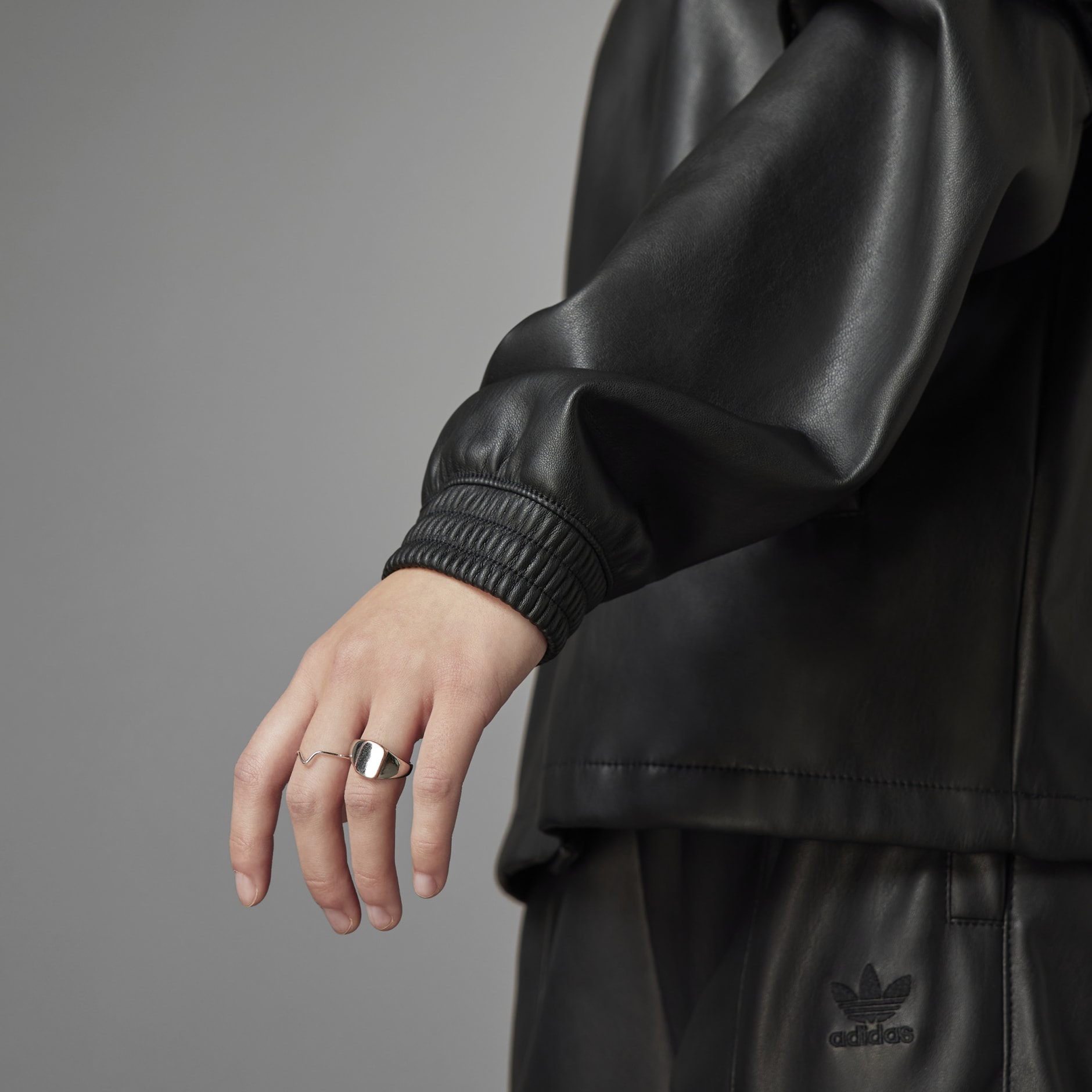 adidas Always Original Faux Leather Track Jacket - Black | adidas KW