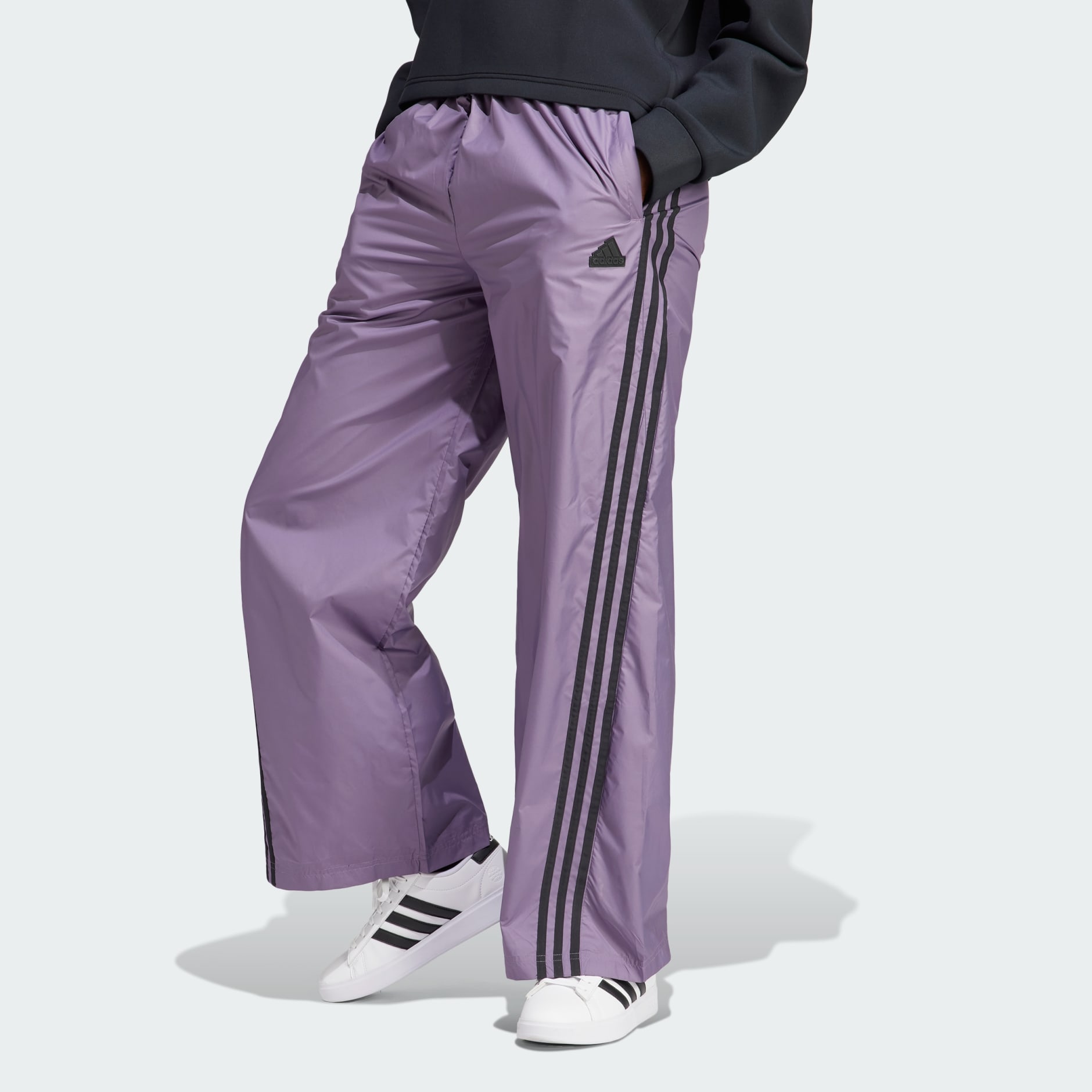 Adidas pants cheap purple stripes