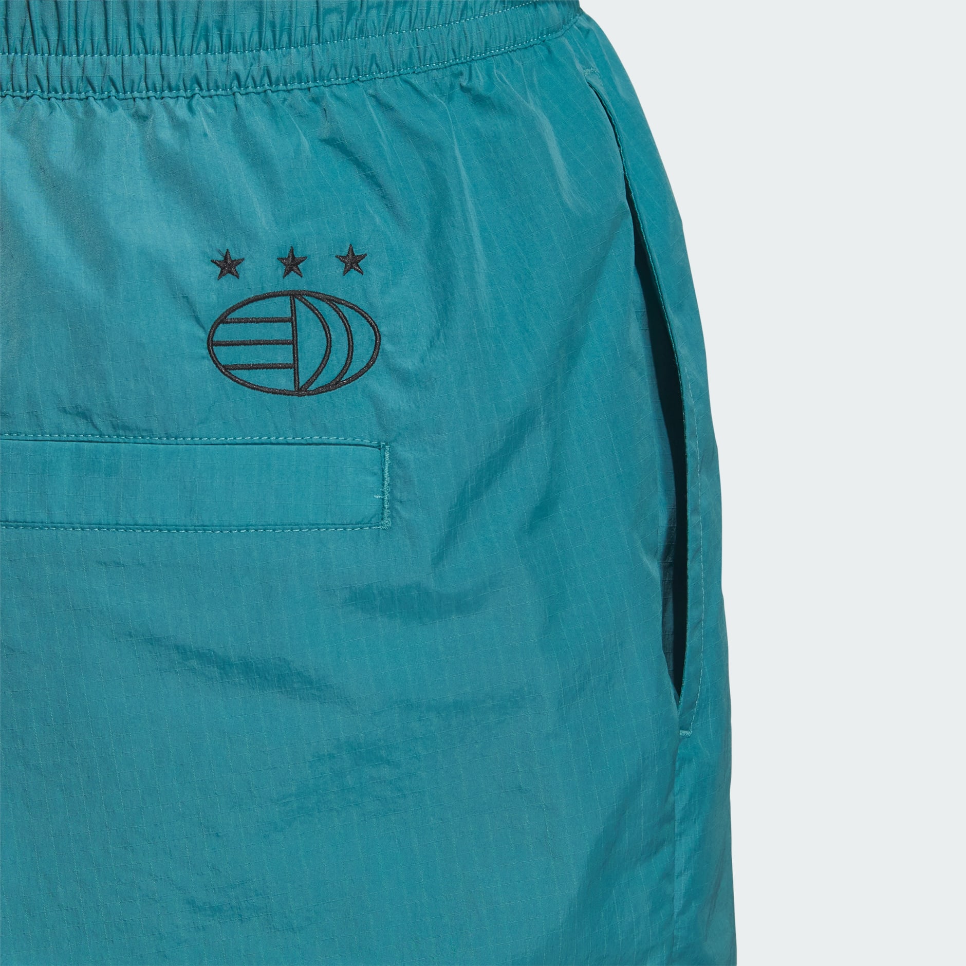 Trefoil Logo Play Football Graphic Light Woven Shorts