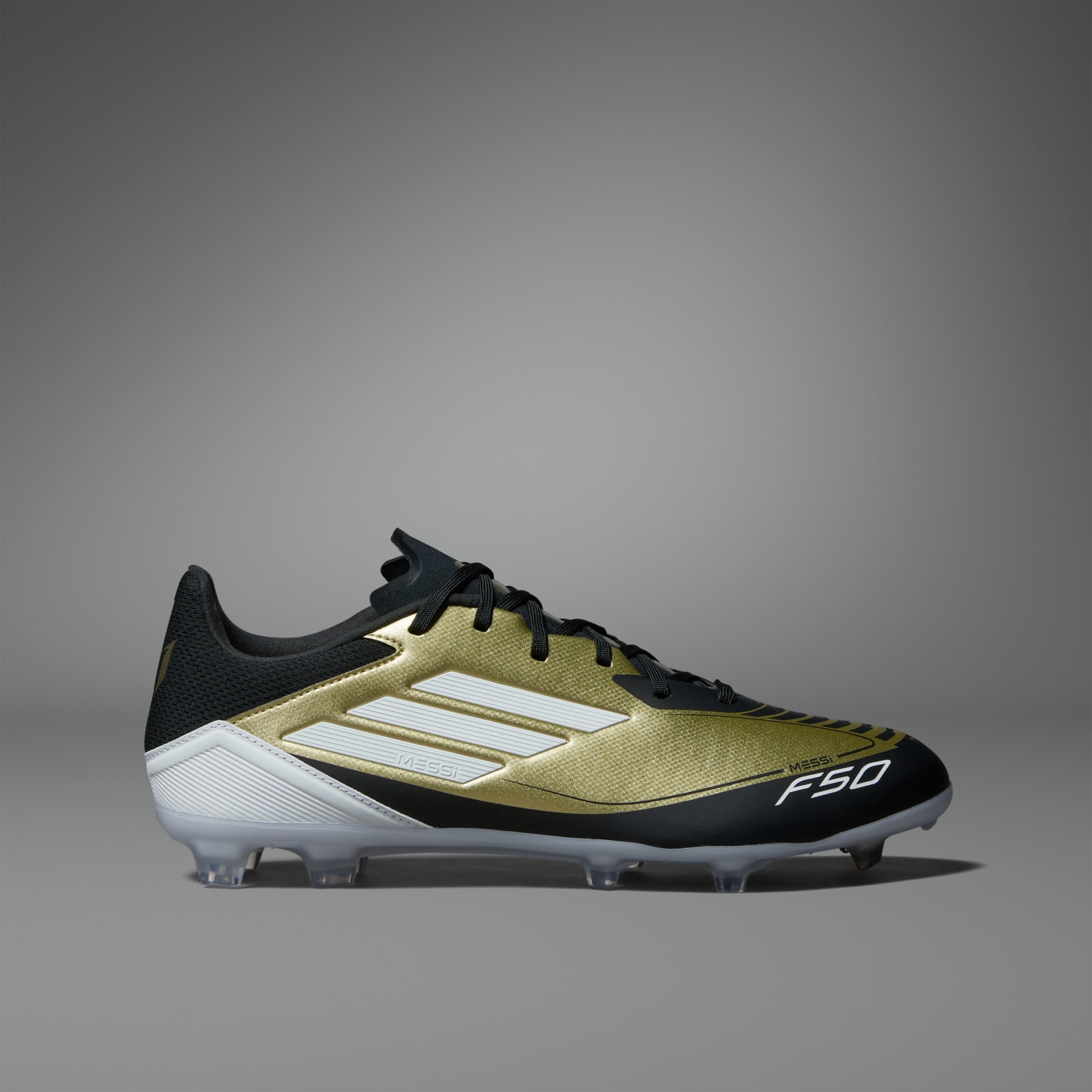 Shoes Messi F50 League Firm Multi Ground Boots Gold adidas Saudi Arabia