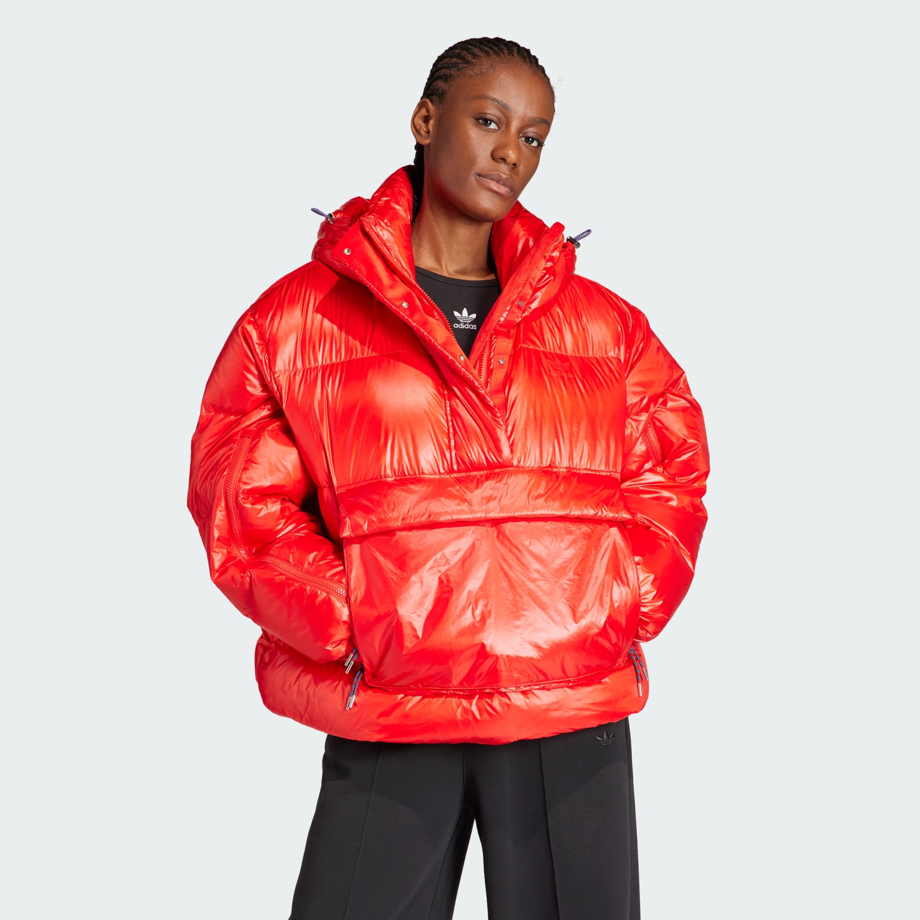 Clothing - Puffed Throw-Over Jacket - Red | adidas South Africa