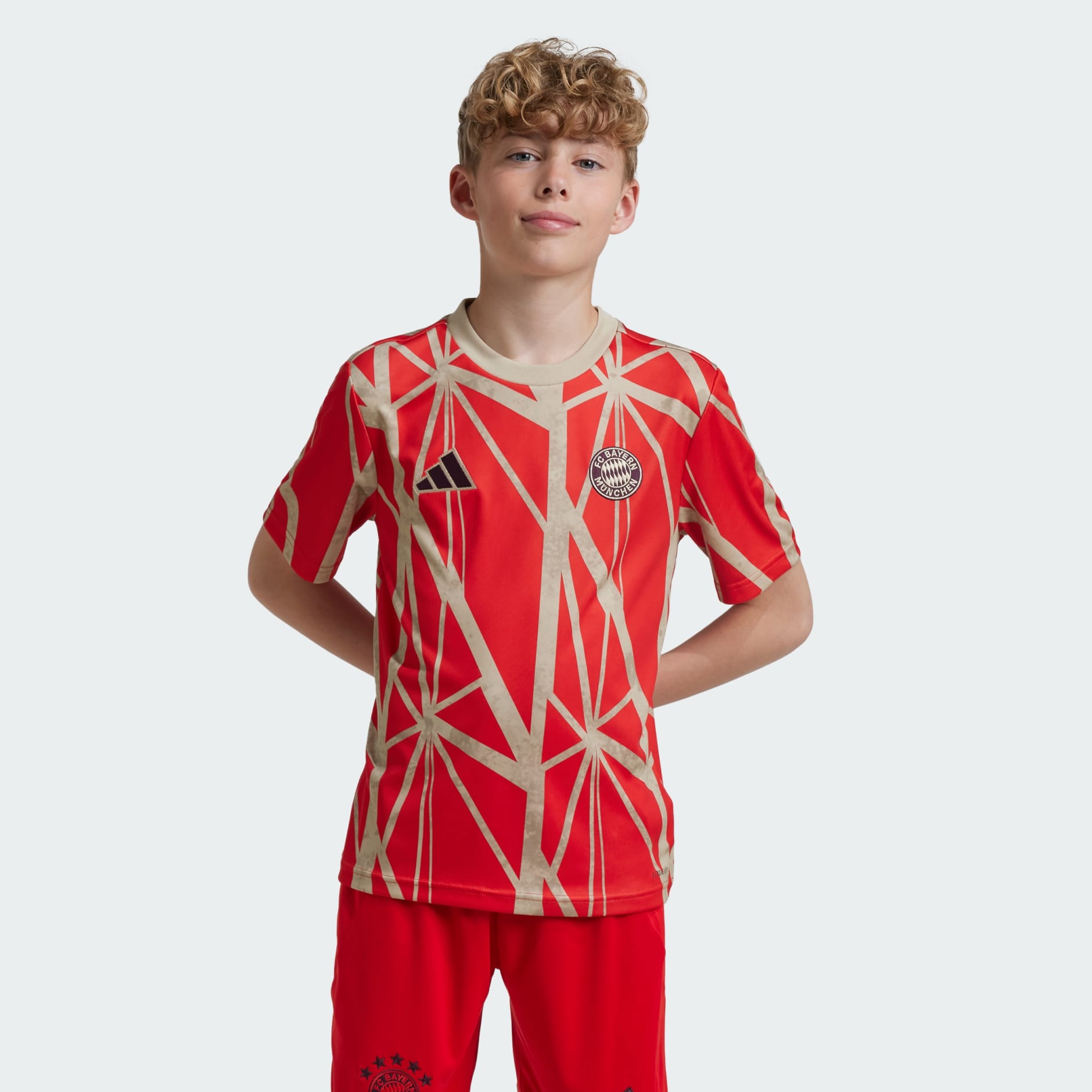 adidas FC Bayern Pre Match Jersey Kids Red adidas UAE