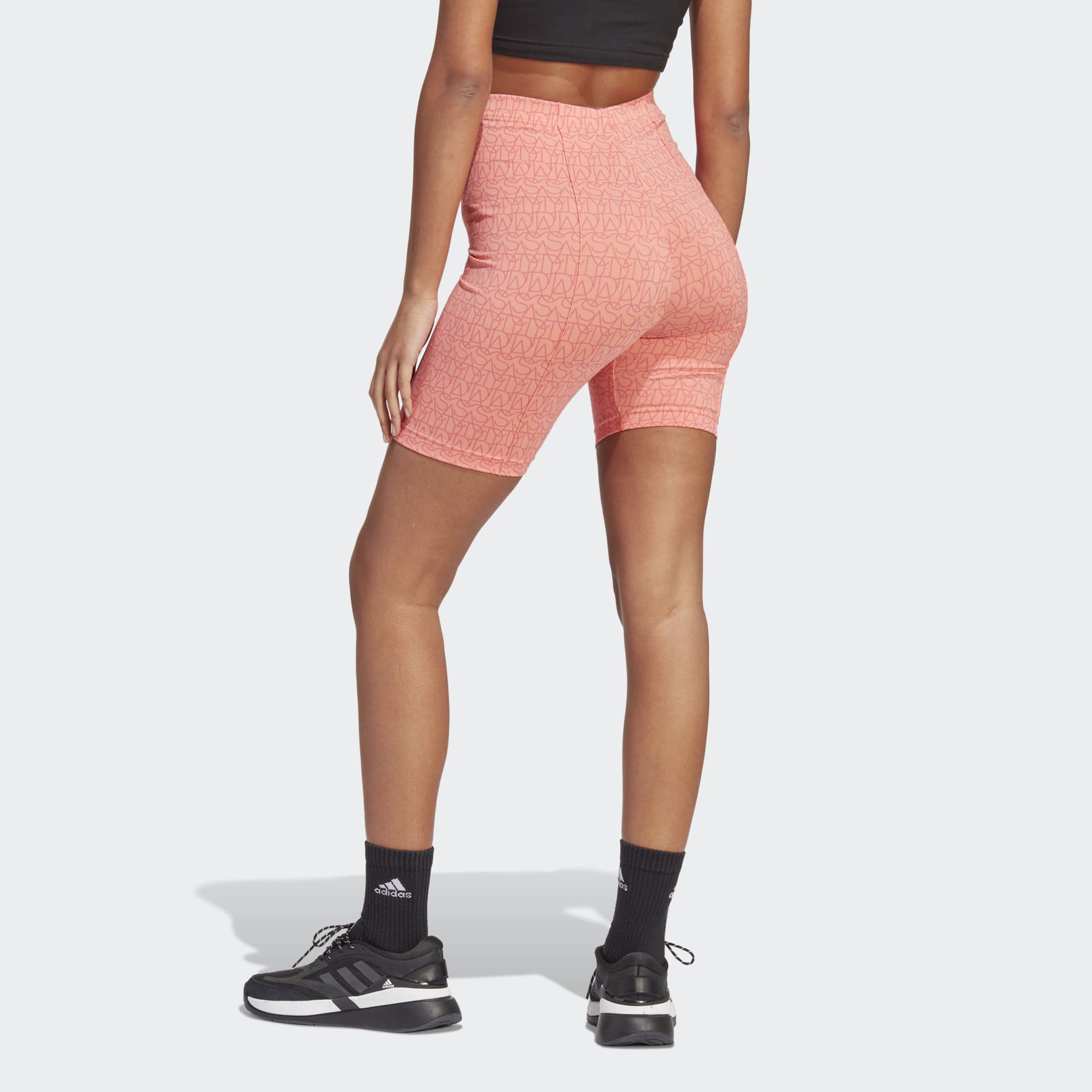 adidas Allover adidas Graphic Biker Shorts - Orange | adidas LK