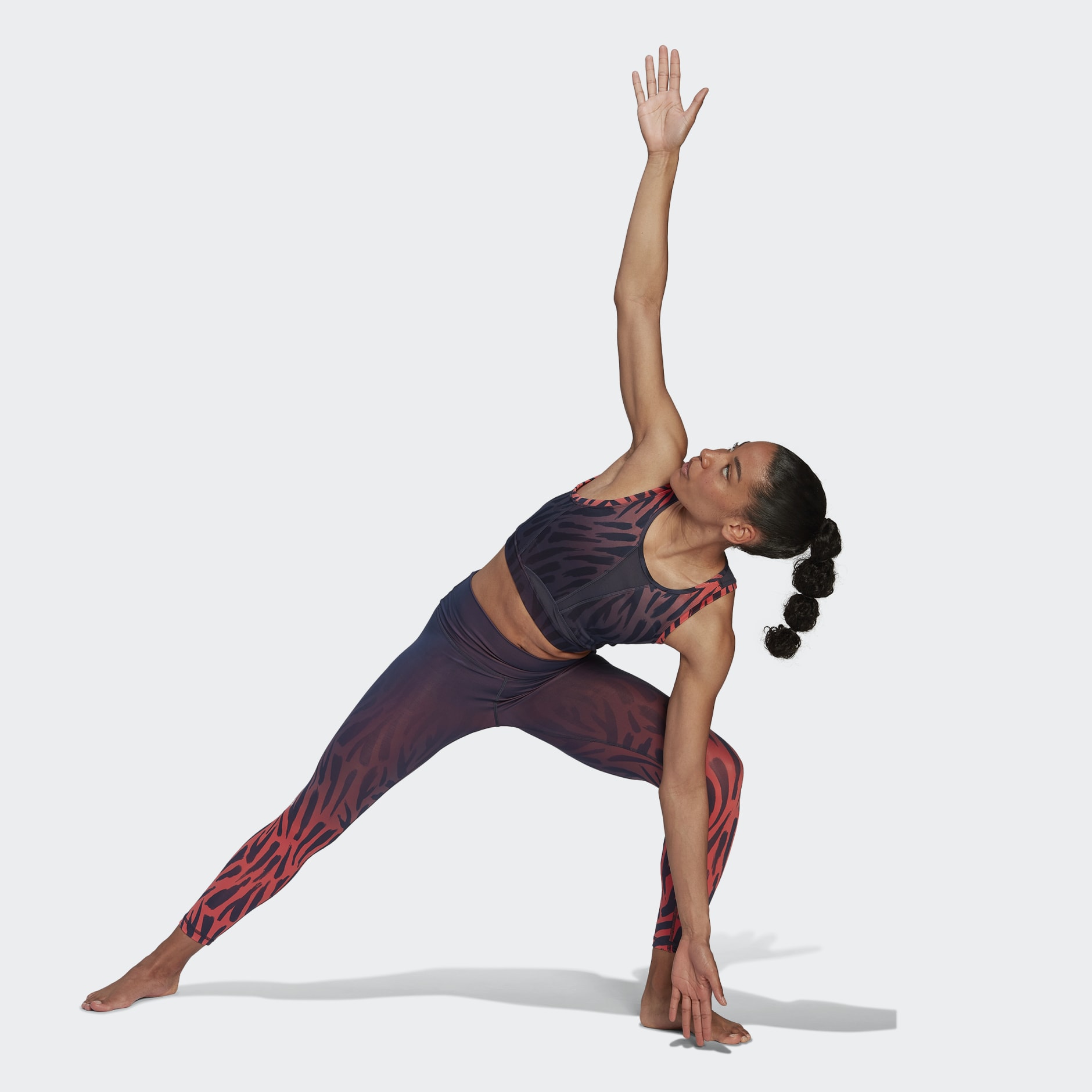 adidas Training Light-Support Long-Line Tiger-Print Bra