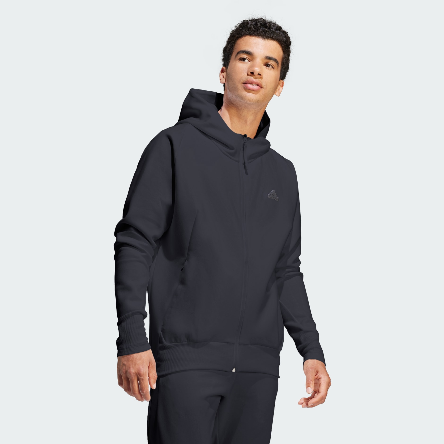 Veste Blanche/Noir Homme Adidas Fleece | Espace des marques