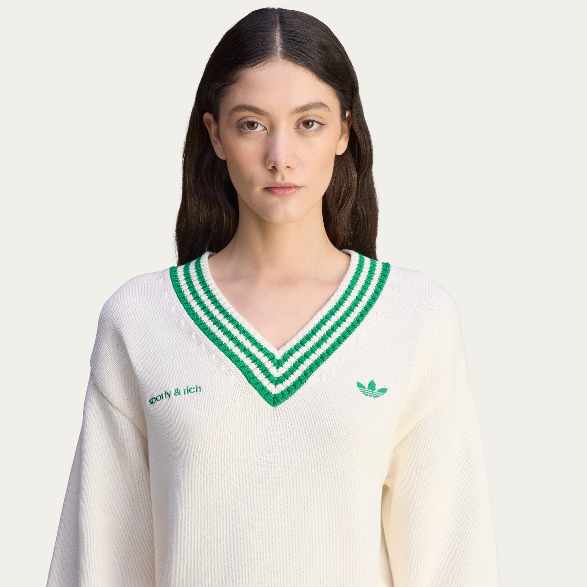 Sporty & Rich V 領衞衣- 白色| adidas香港官方網上商店