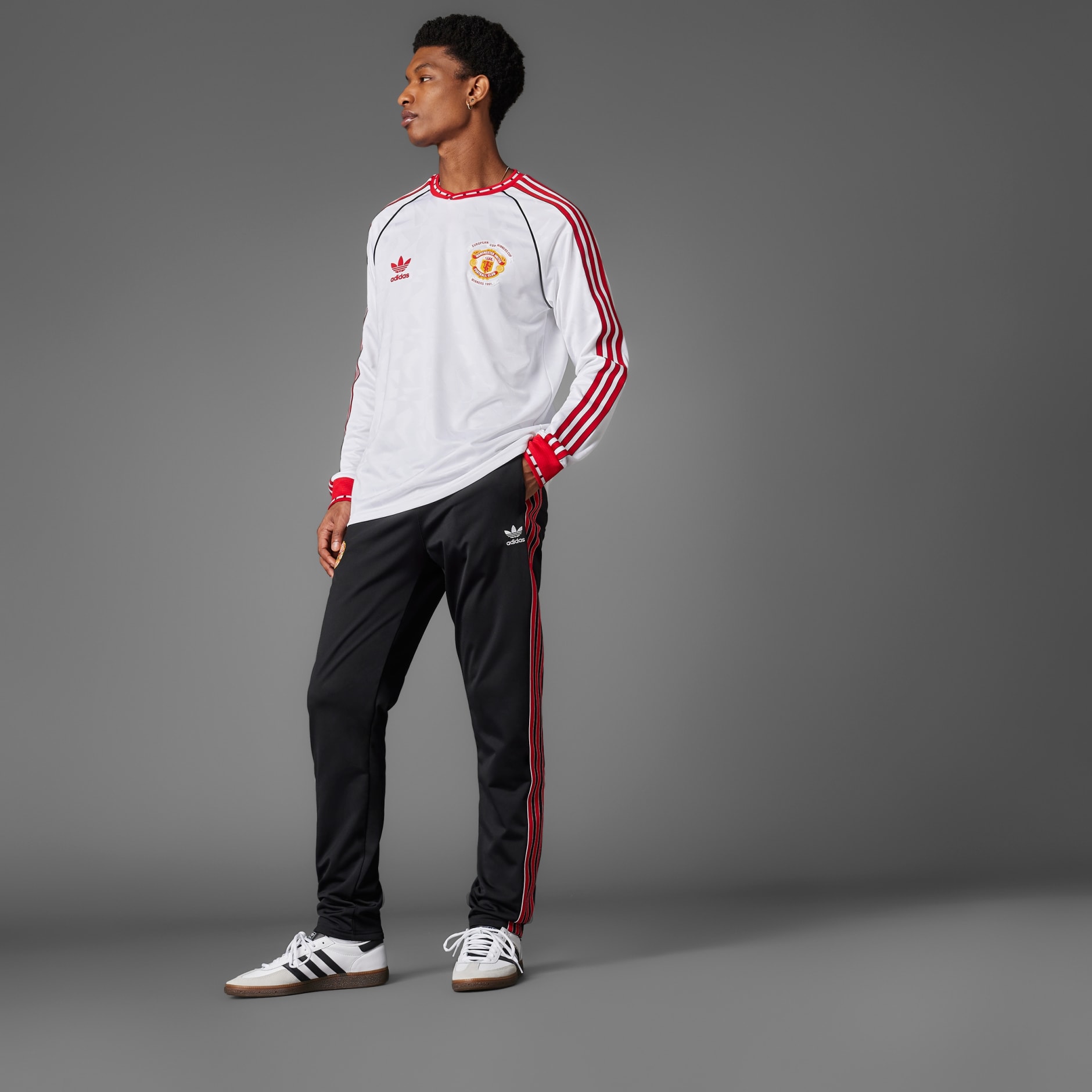 ◆adidas◆ Manchester United 91 Away Long Sleeve Jersey Whit Clothing - Manchester United '91 Away Long Sleeve Jersey